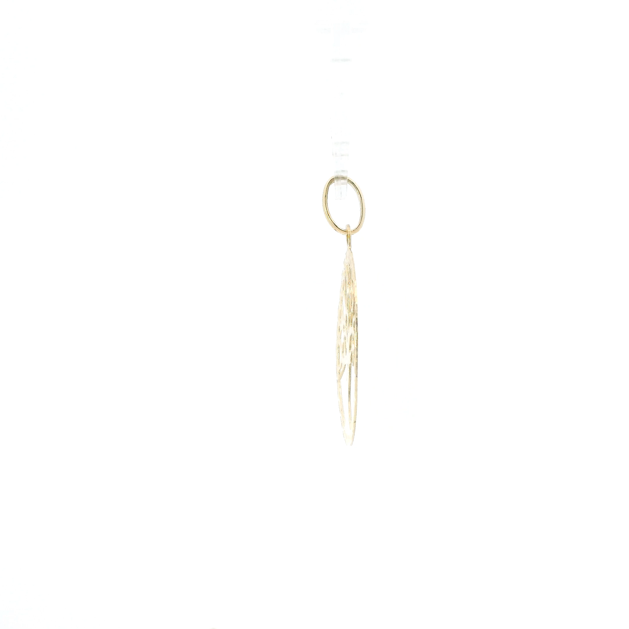 18K Yellow Gold Round Tree Of Life Pendant
