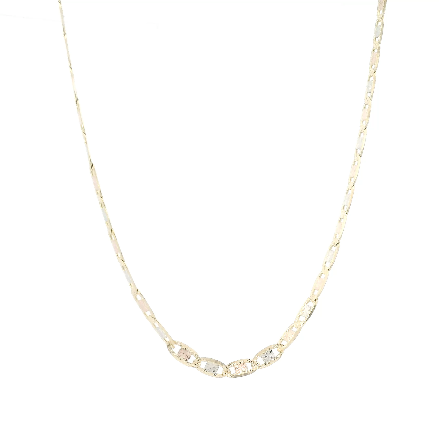 14K Tri Color Gold 24" Valentino Chain