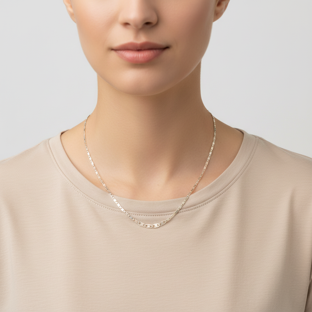 14K Tri Color Gold 24" Valentino Chain