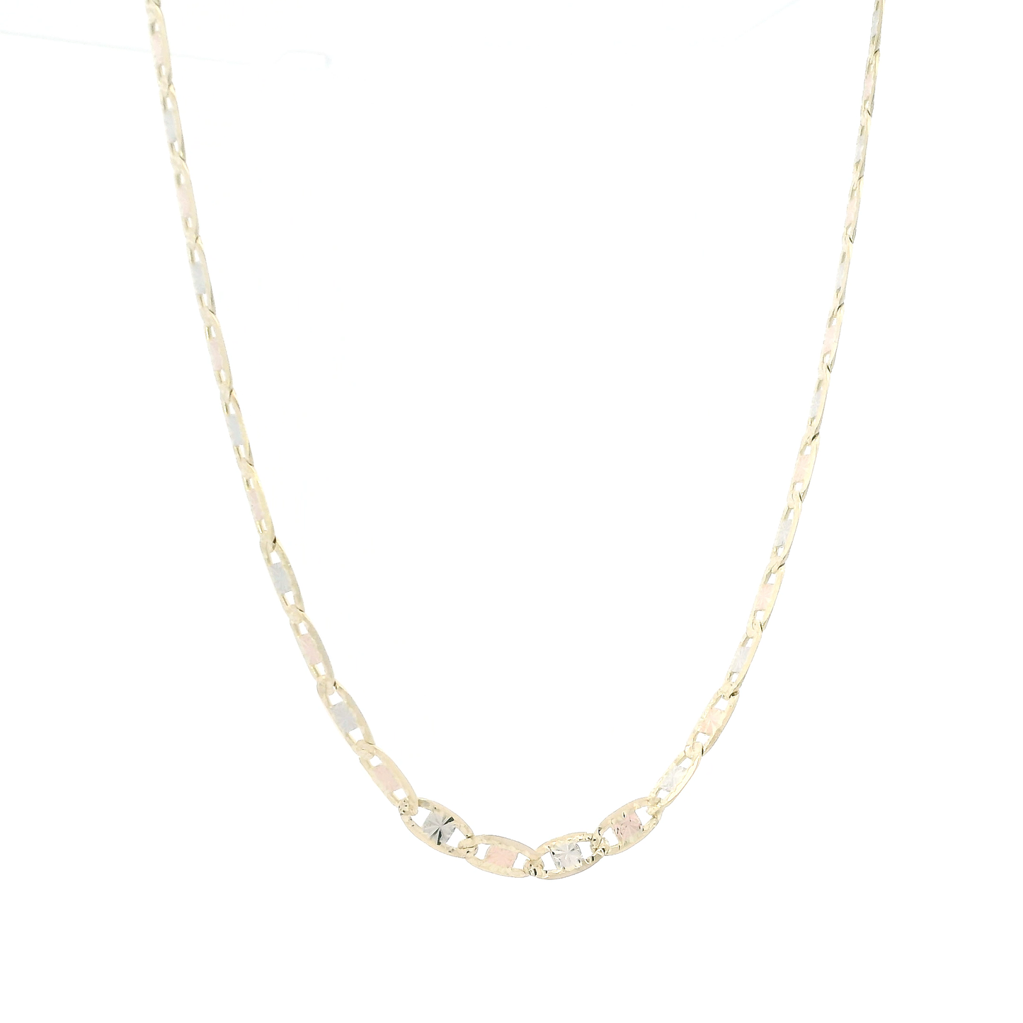 14K Tri Color Gold 24" Valentino Chain
