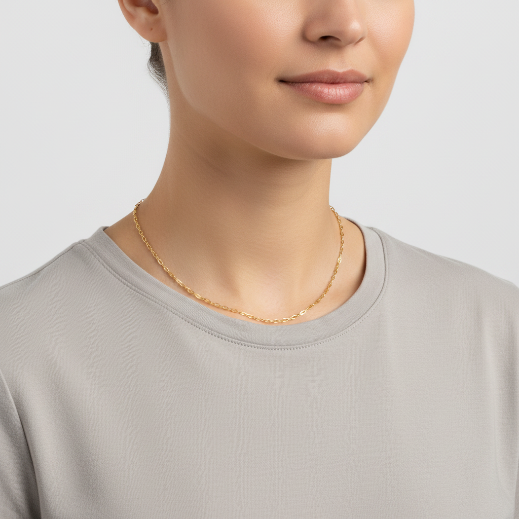 18K Yellow Gold 17.5" Cable Chain