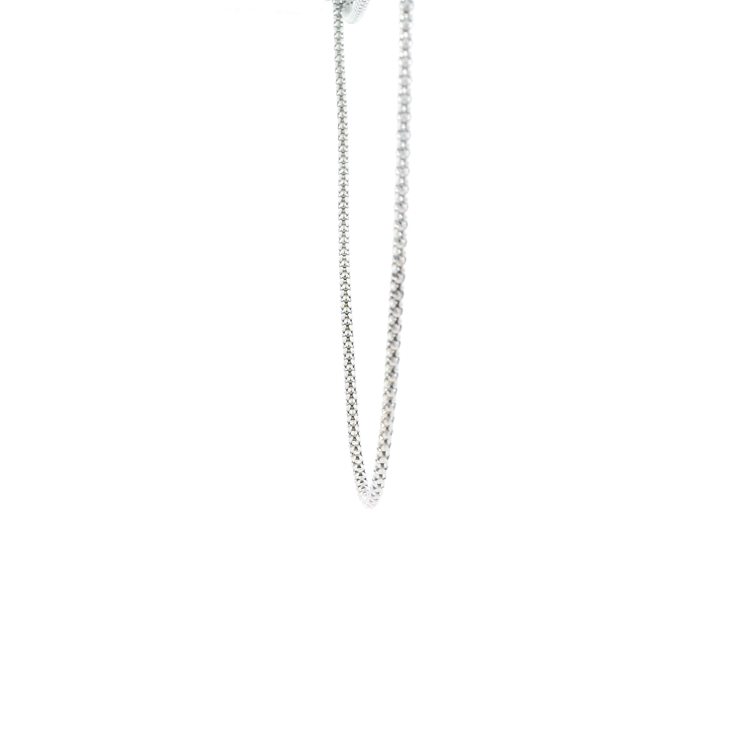 14K White Gold 19.5" Popcorn Chain