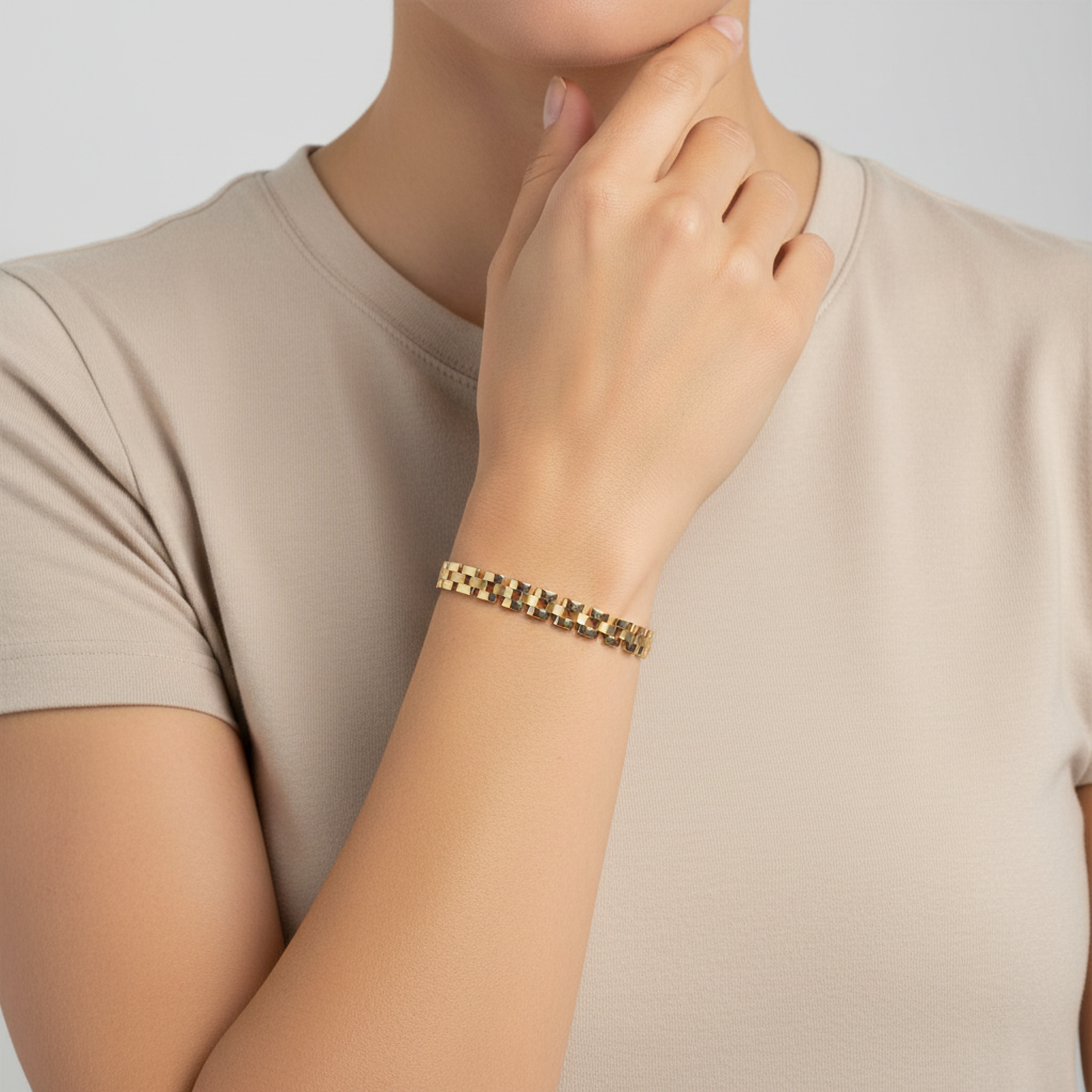 10K Yellow Gold 8" Rolex Bracelet