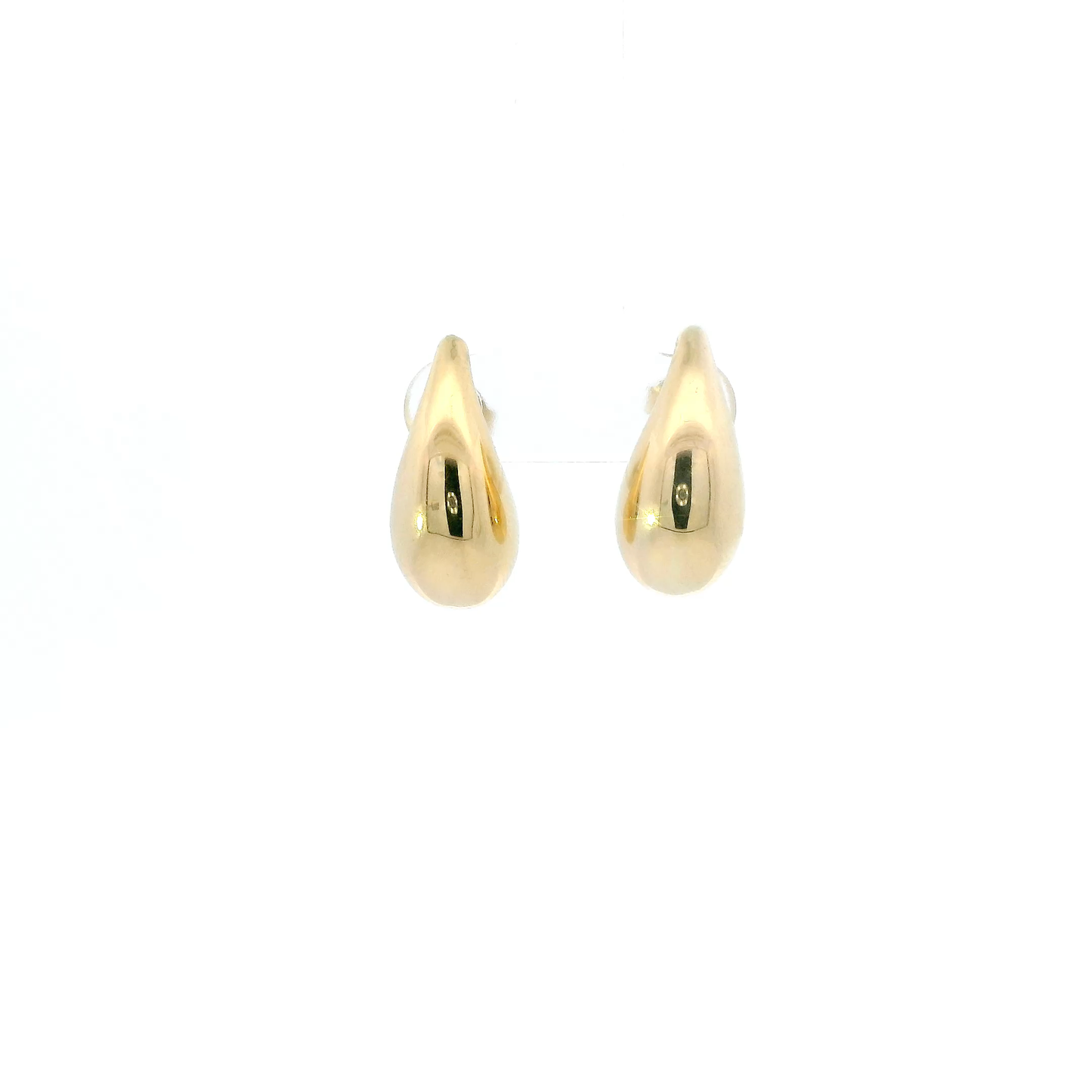 18K Yellow Gold Teardrop Stud Earrings