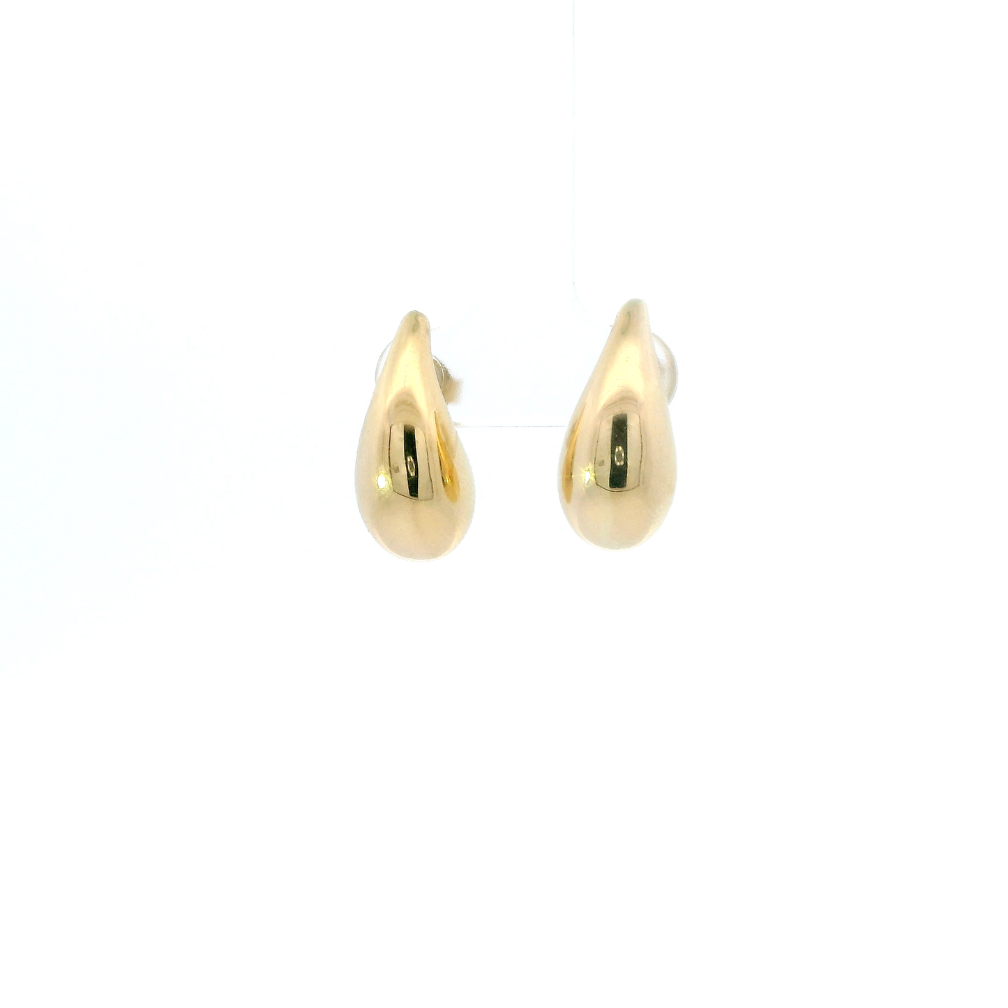 18K Yellow Gold Teardrop Stud Earrings