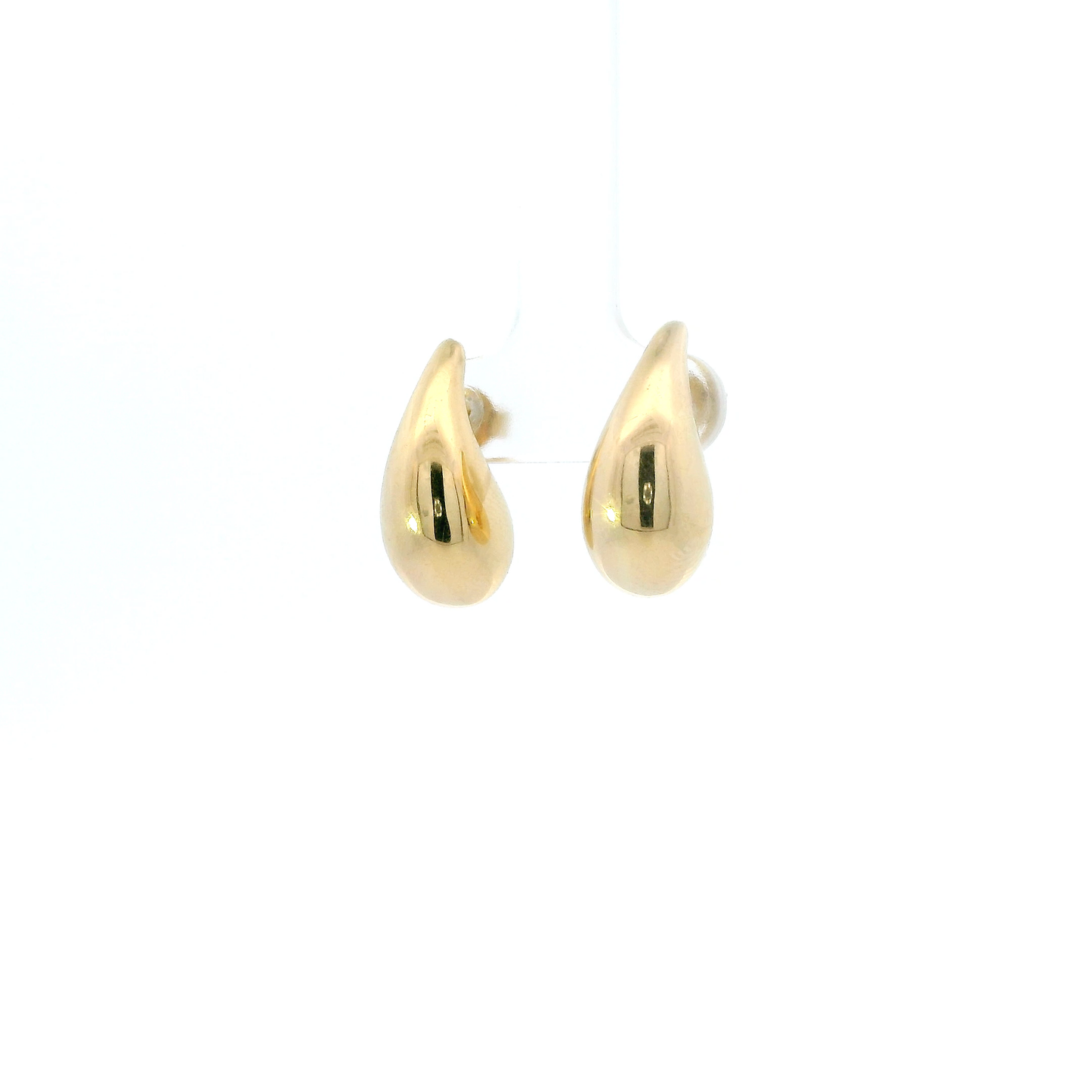 18K Yellow Gold Teardrop Stud Earrings