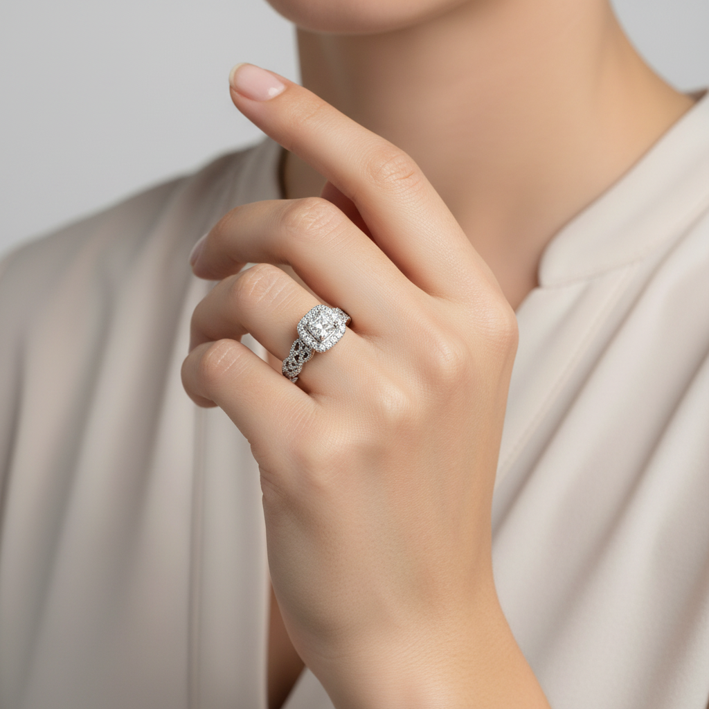 14K White Gold "Neil Lane" Diamond Womens Ring - 1.23ct