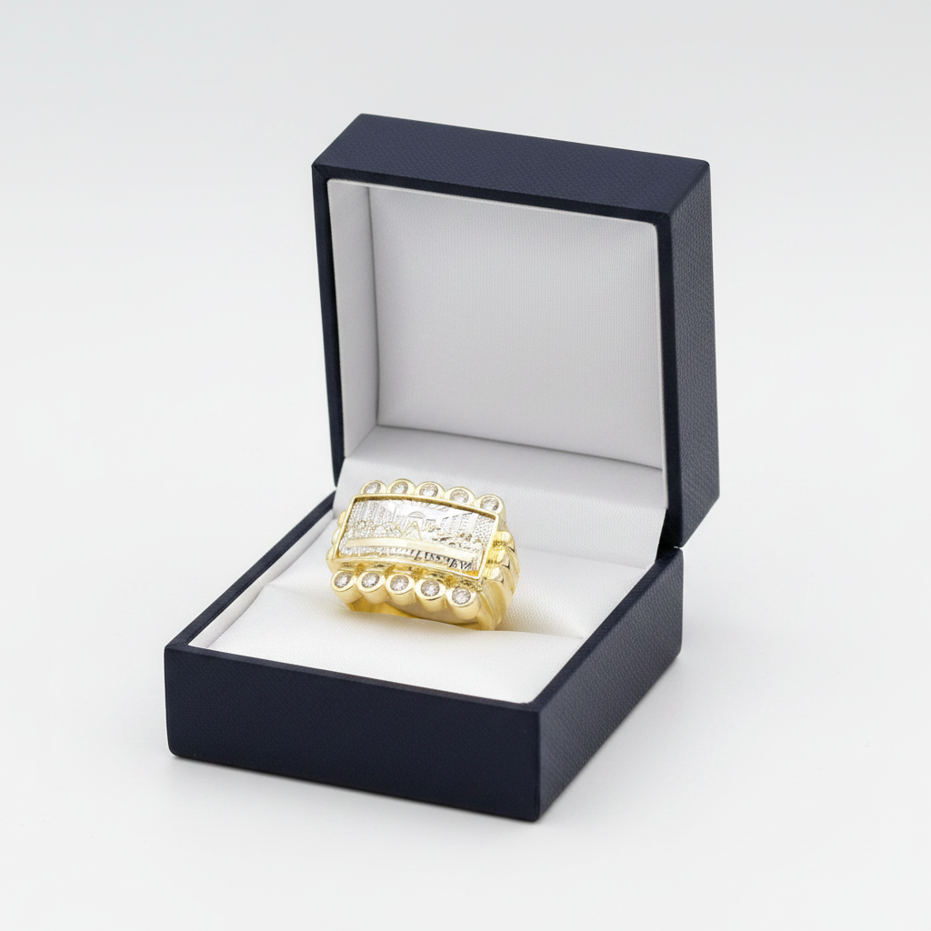 10K Yellow & White Gold Rectangle Last Supper Ring