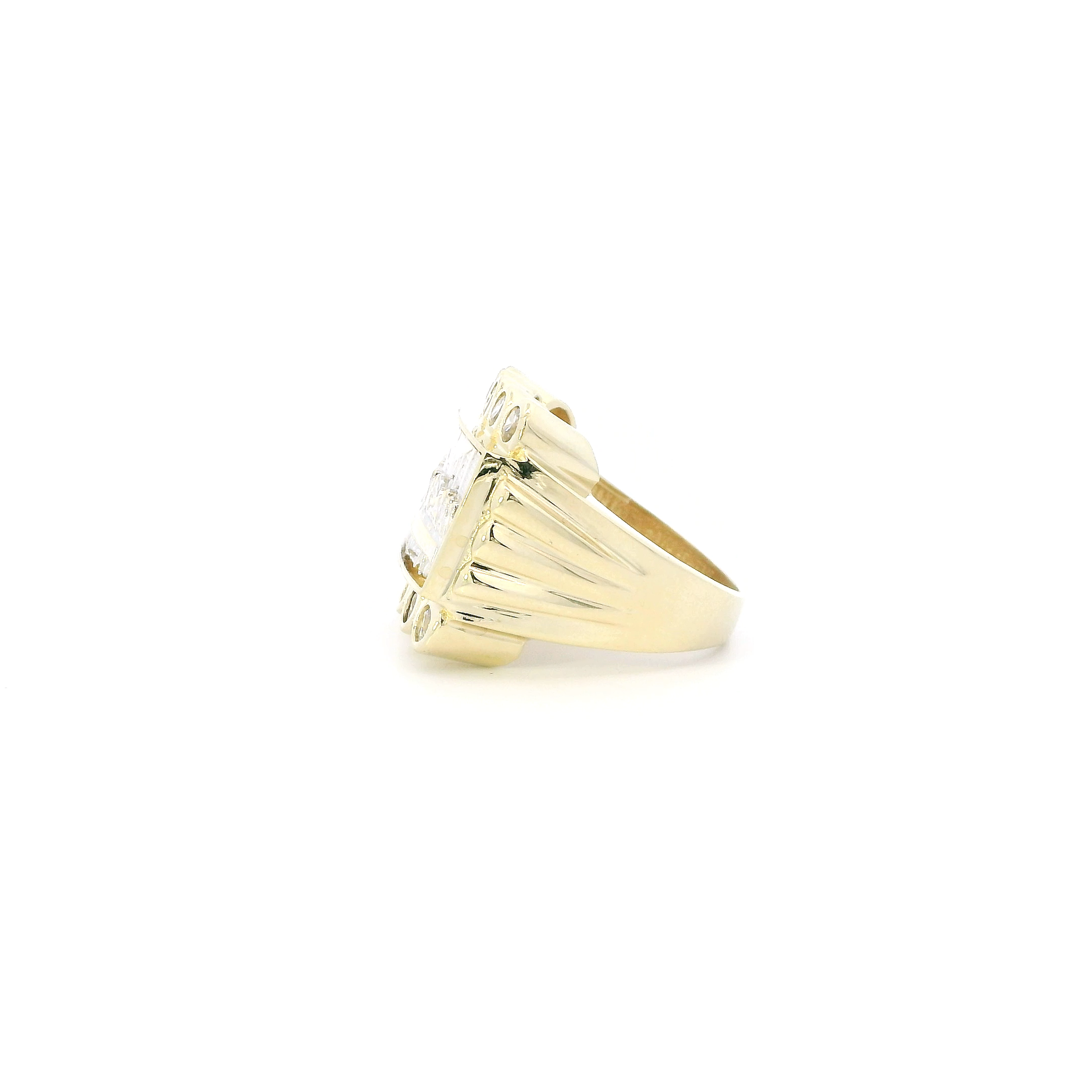 10K Yellow & White Gold Rectangle Last Supper Ring