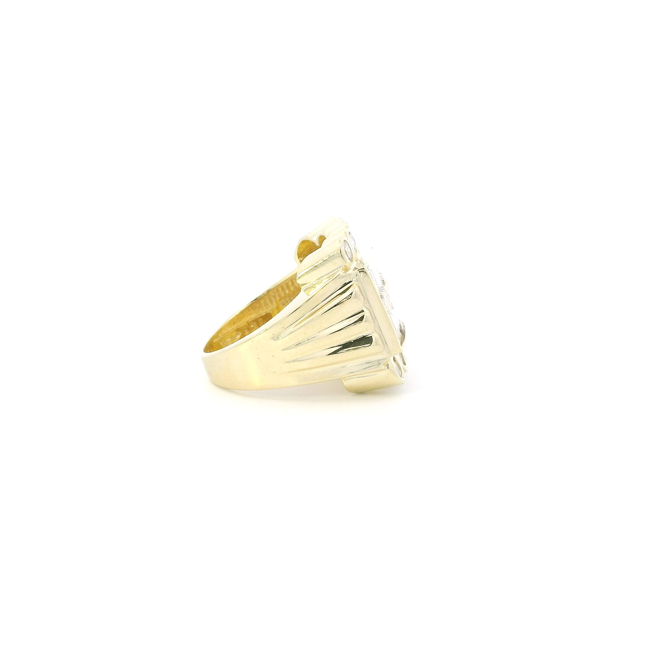 10K Yellow & White Gold Rectangle Last Supper Ring
