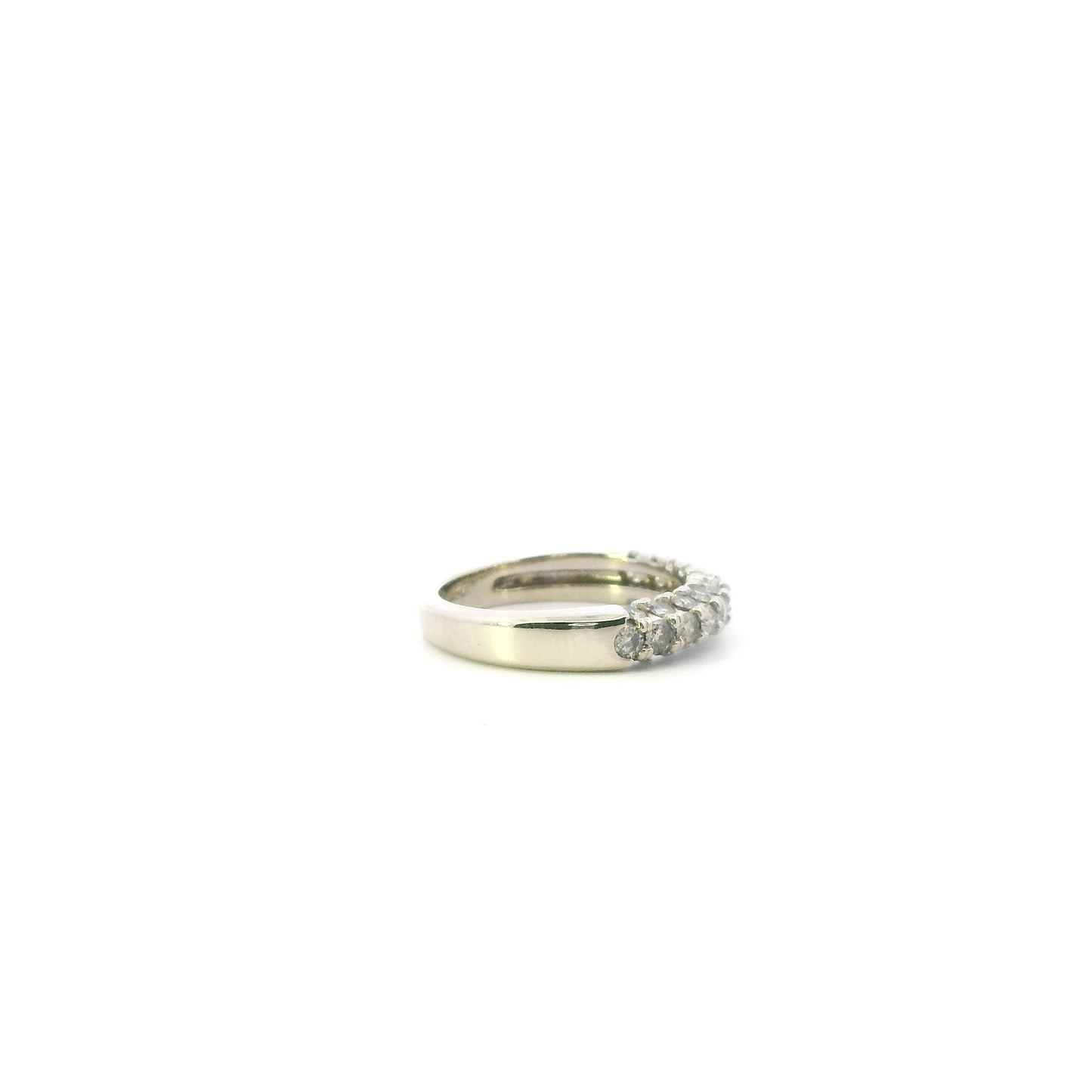 10K White Gold Diamond Womens Band Ring - 0.91ct