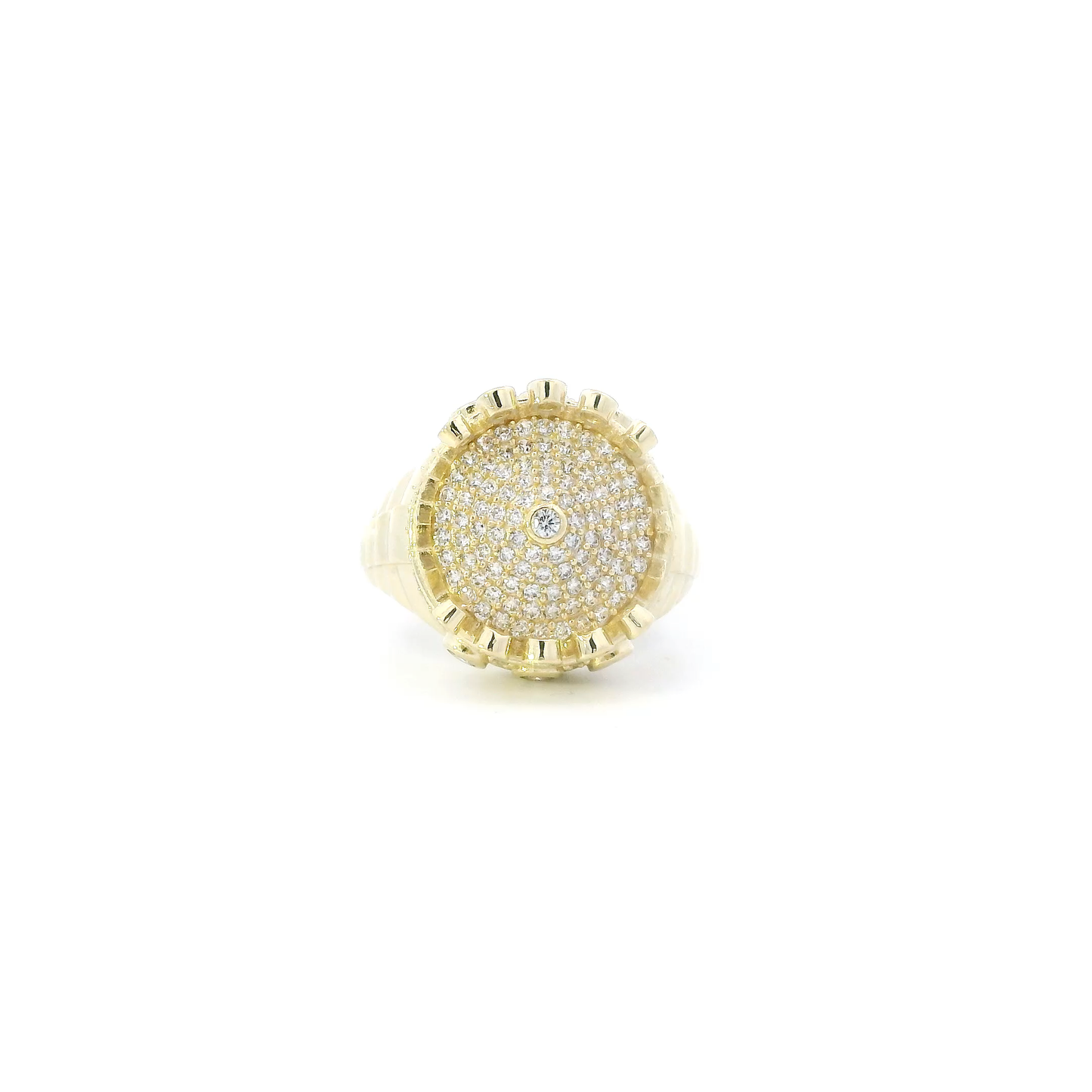 10K Yellow Gold Crown Rolex Mens Ring