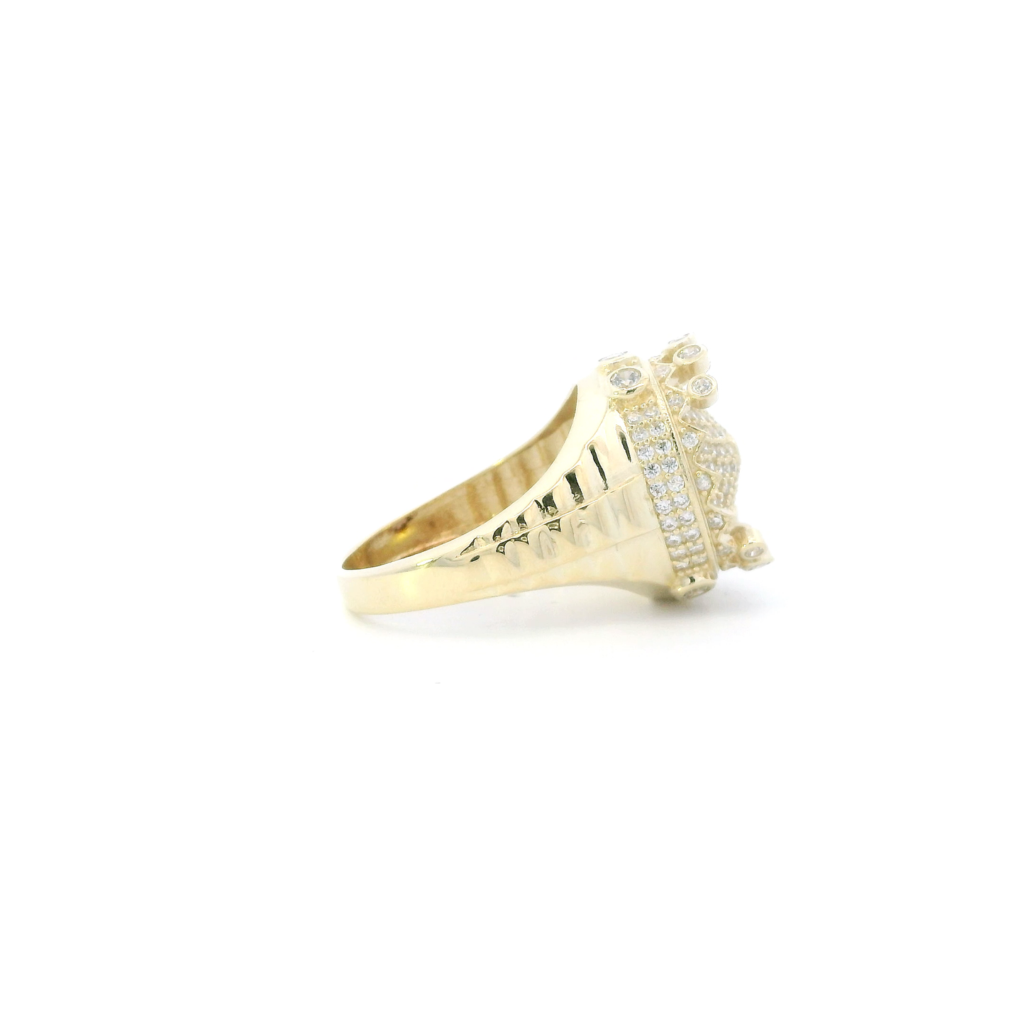 10K Yellow Gold Crown Rolex Mens Ring