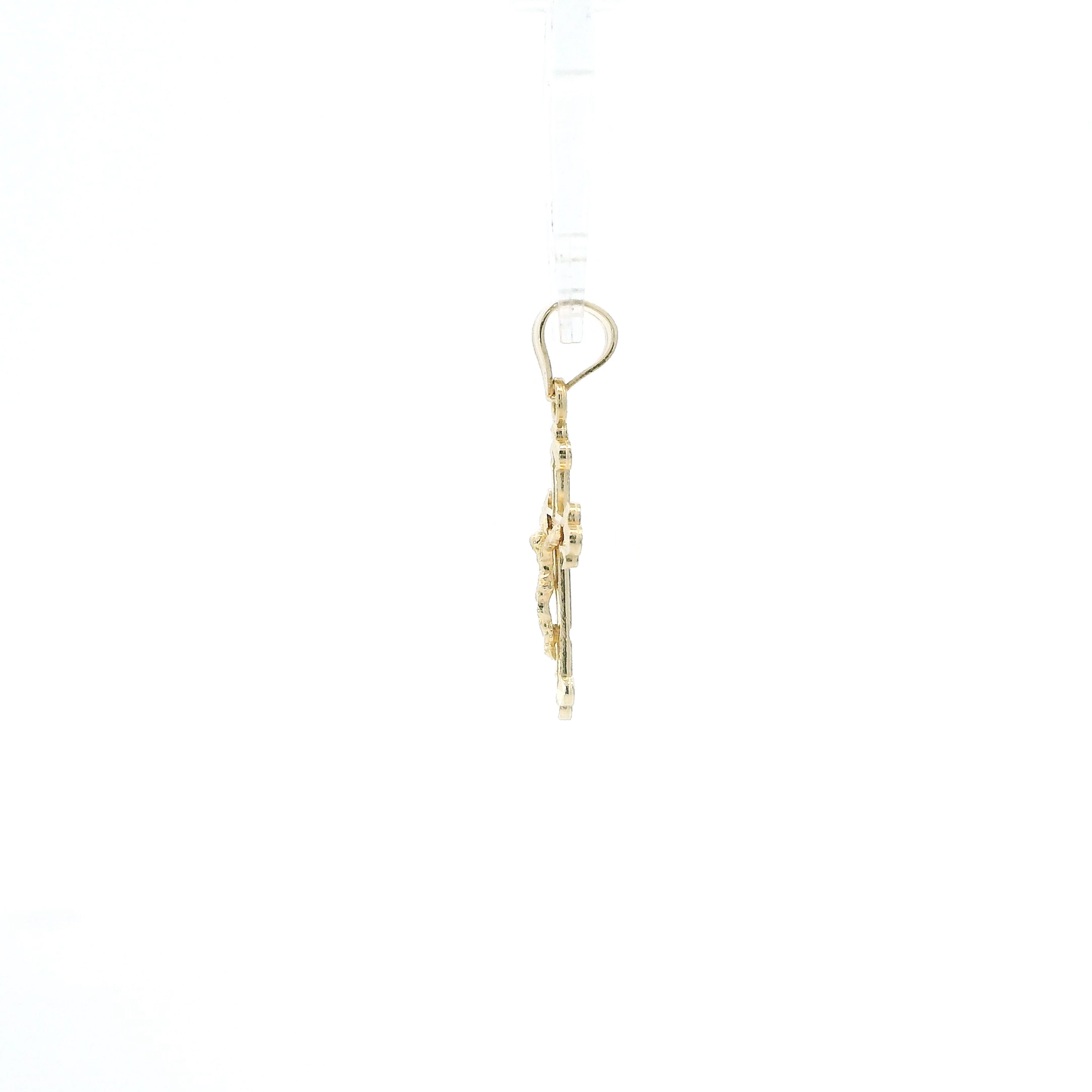 14K Yellow Gold Diamond Cut Crucifix Pendant