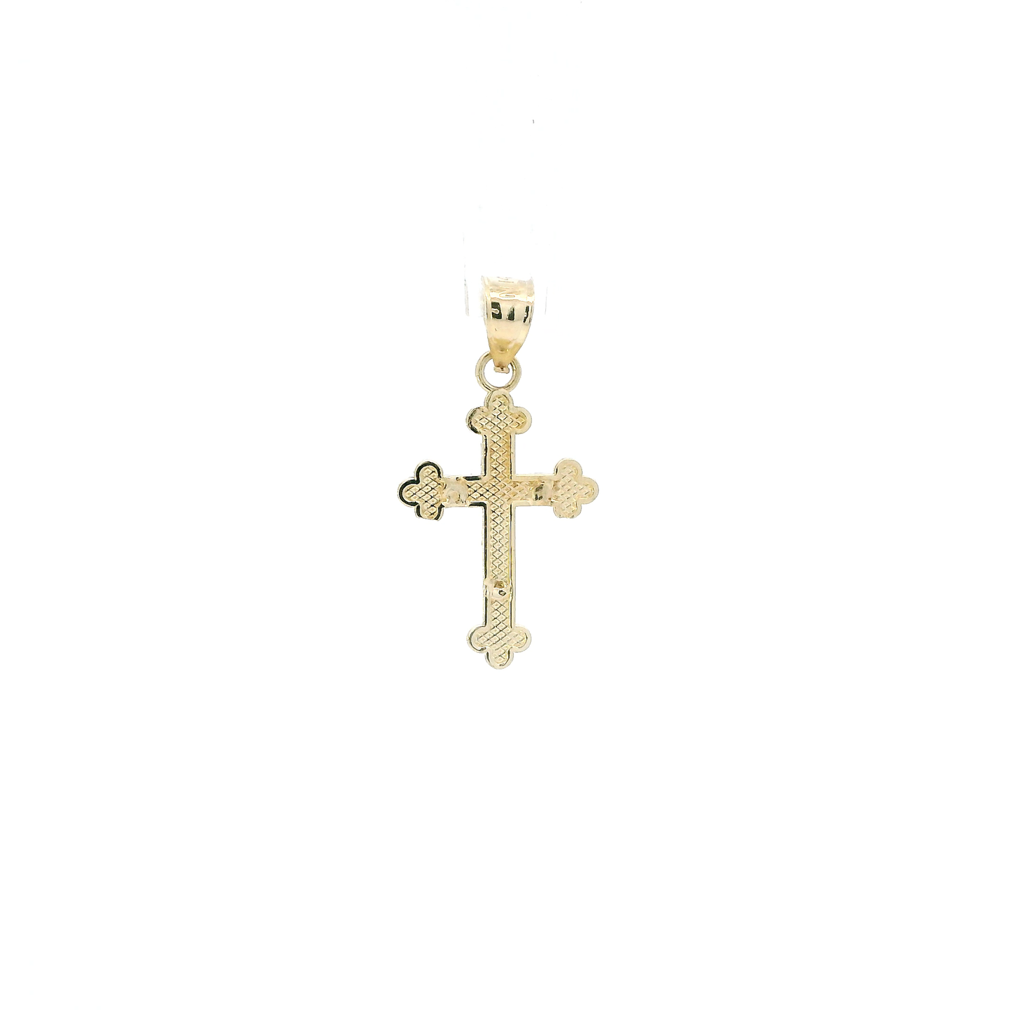 14K Yellow Gold Diamond Cut Crucifix Pendant