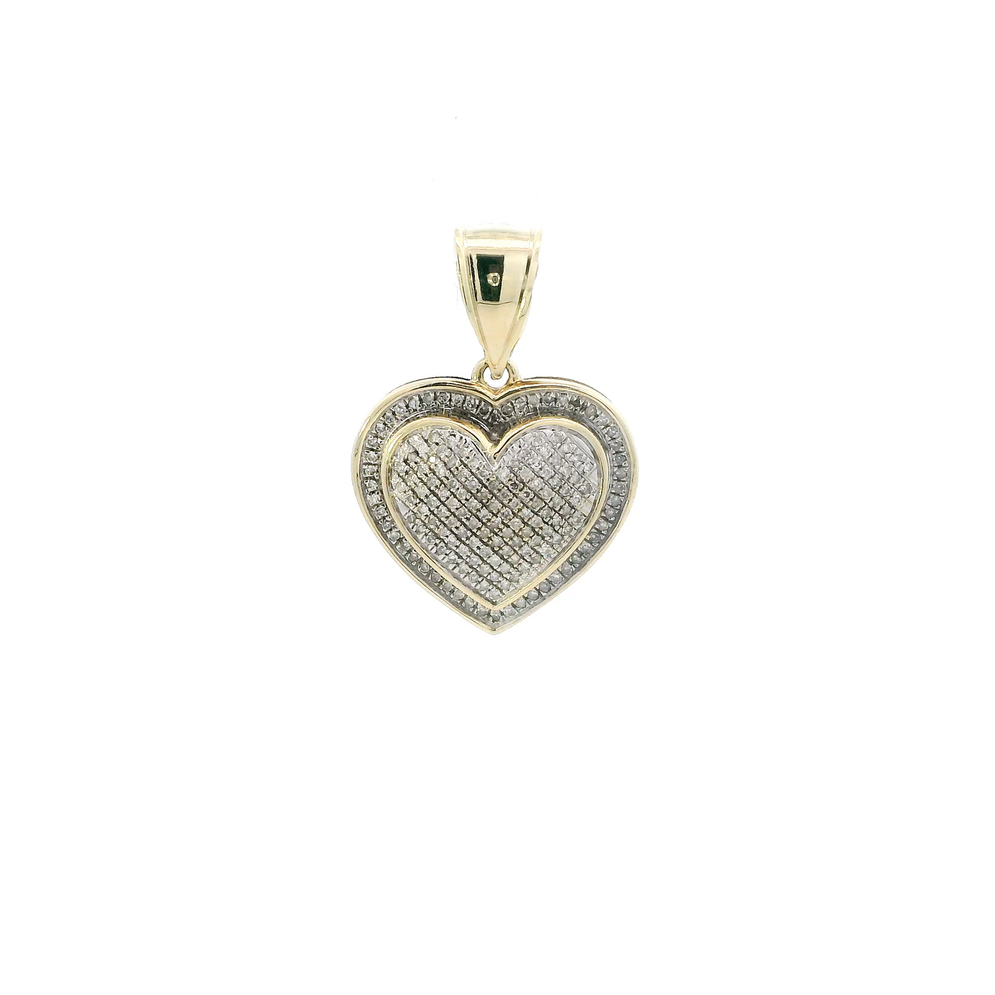 14K Yellow Gold Pave Heart Pendant