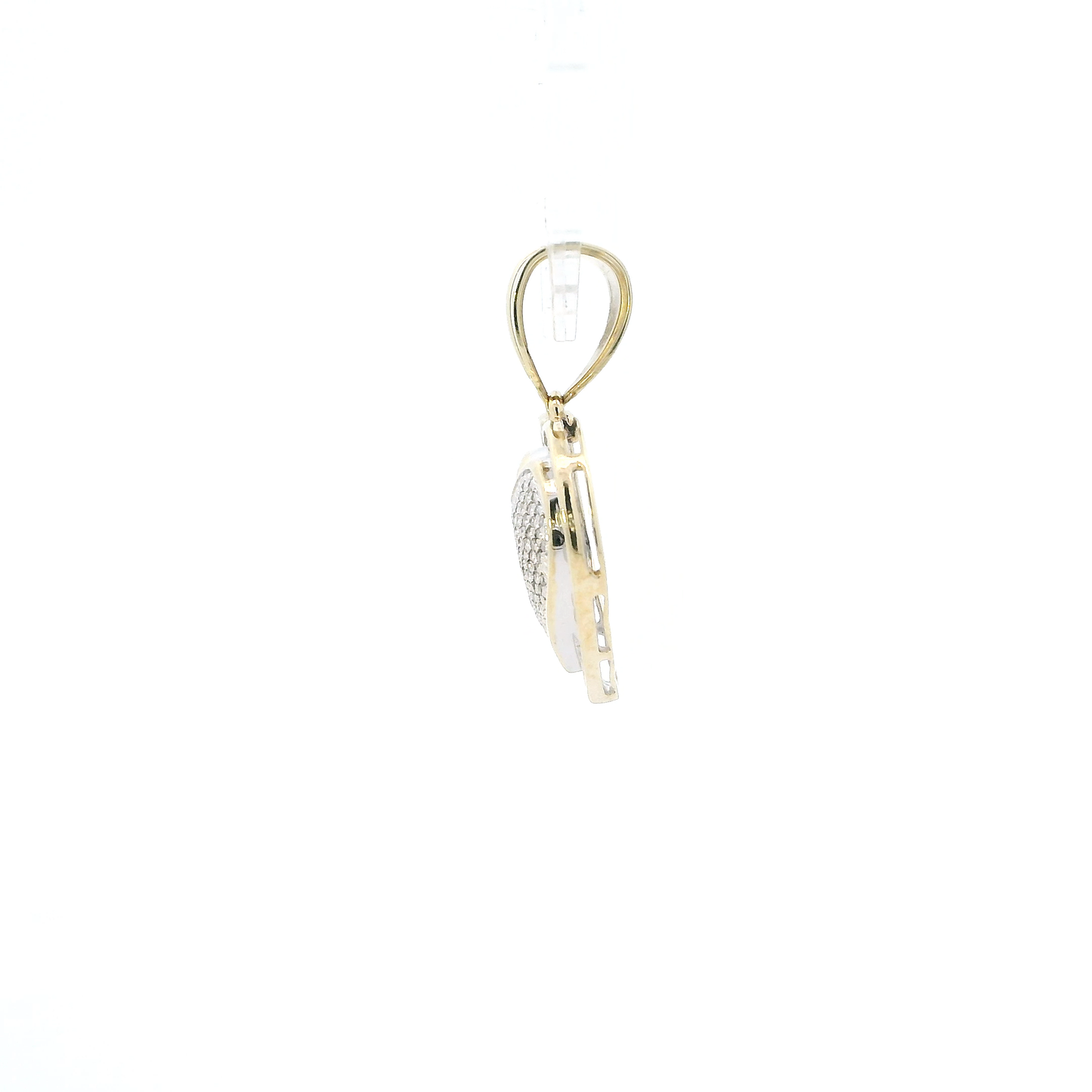 14K Yellow Gold Pave Heart Pendant