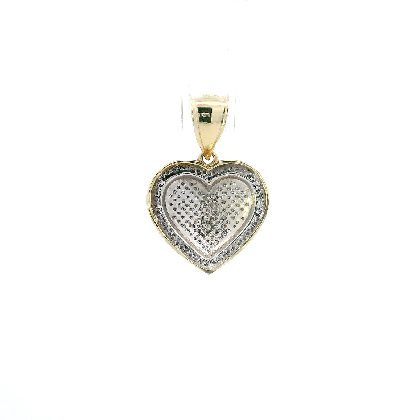 14K Yellow Gold Pave Heart Pendant
