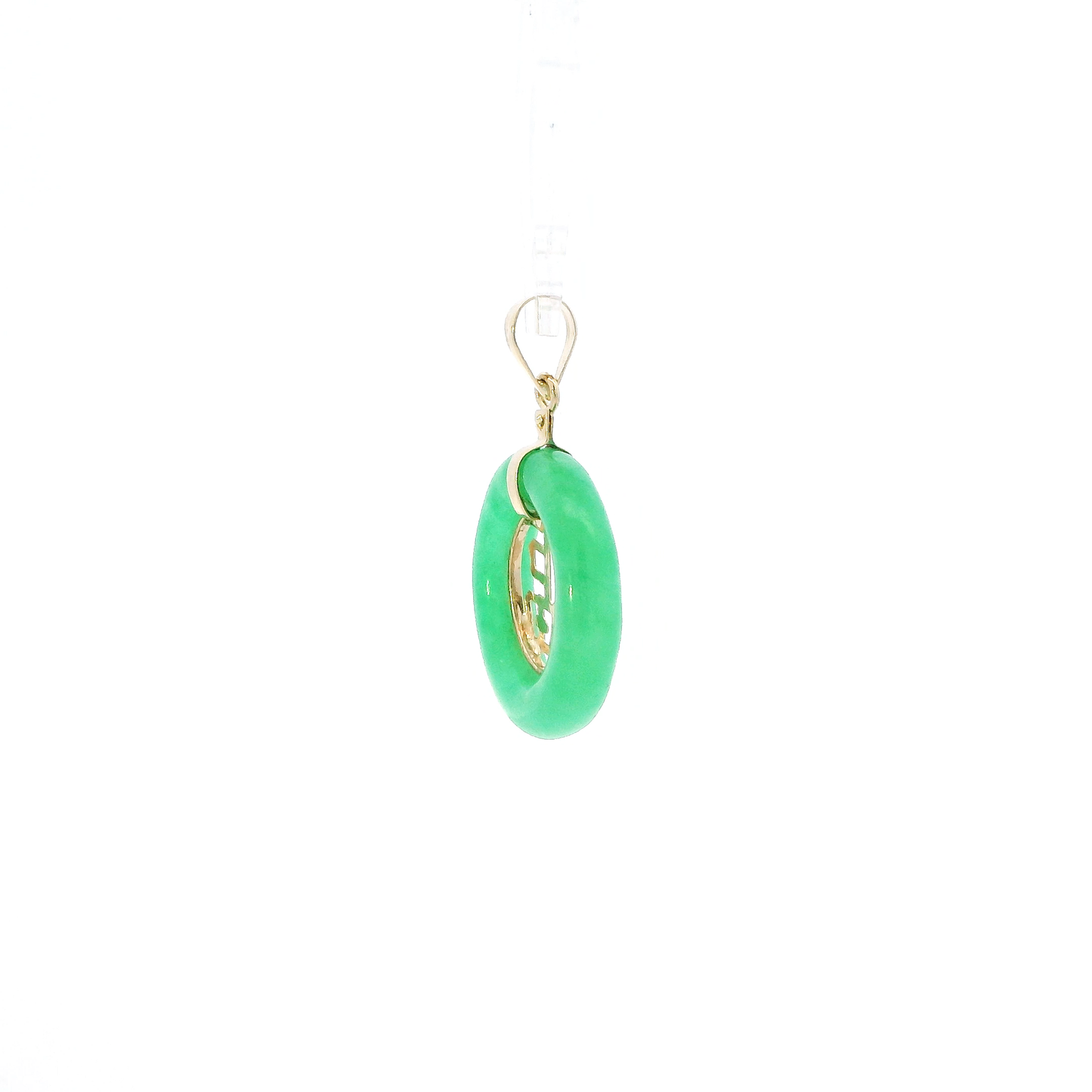 14K Yellow Gold Jade Good Luck Symbol Pendant