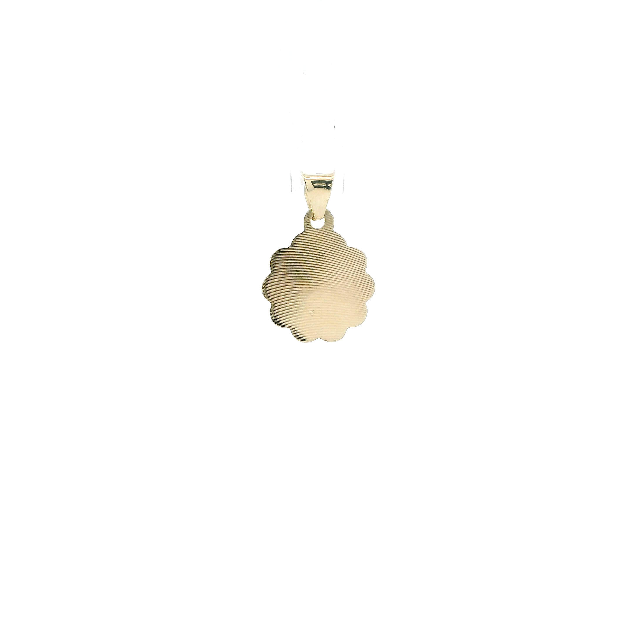 14K Tri Color Gold Flower Religious Pendant