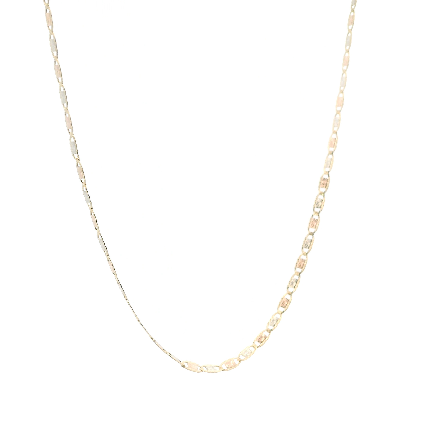 14K Tri Color Gold 16" Valentino Chain