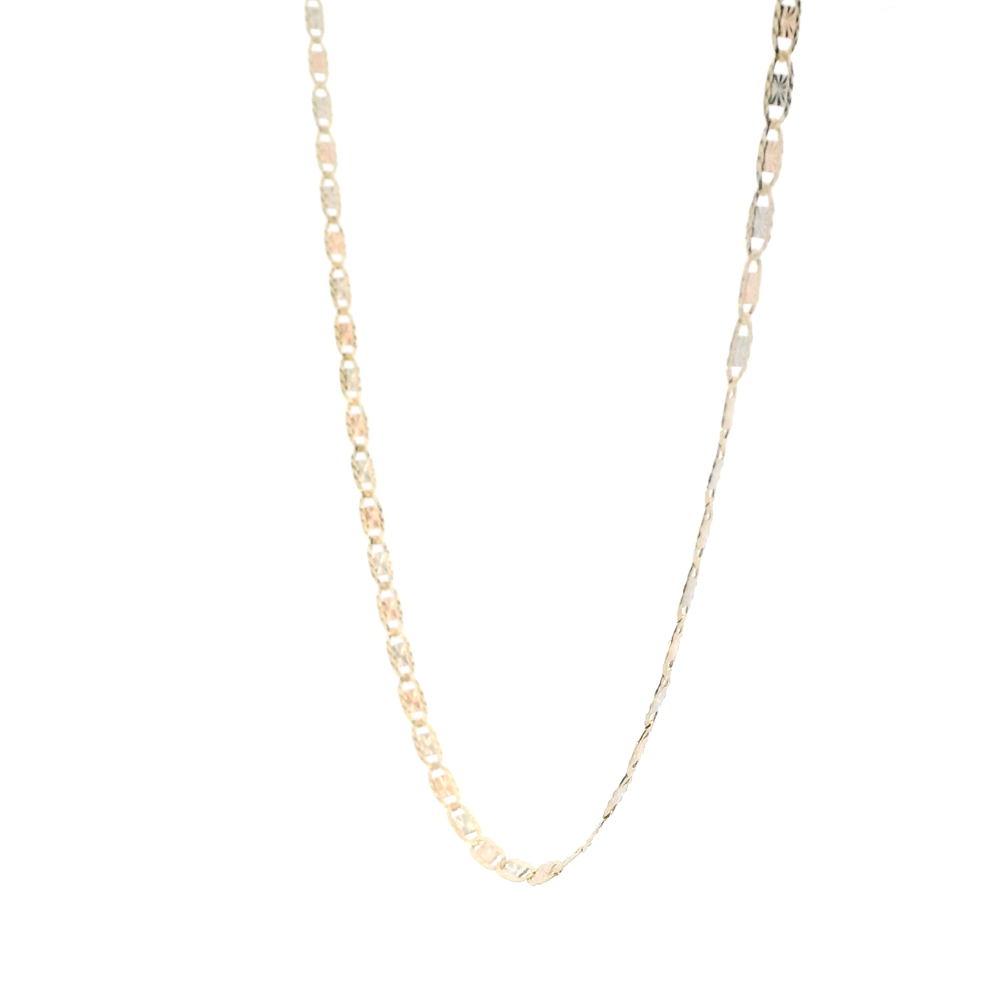 14K Tri Color Gold 16" Valentino Chain