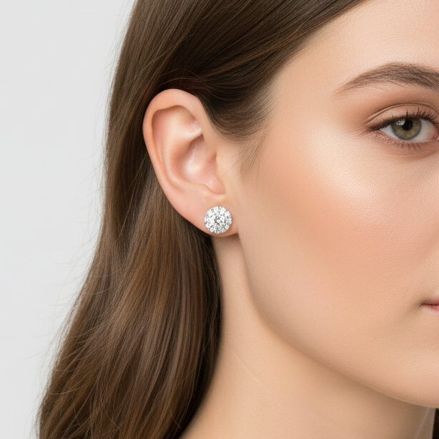14K White Gold Diamond Earrings - 0.50ct