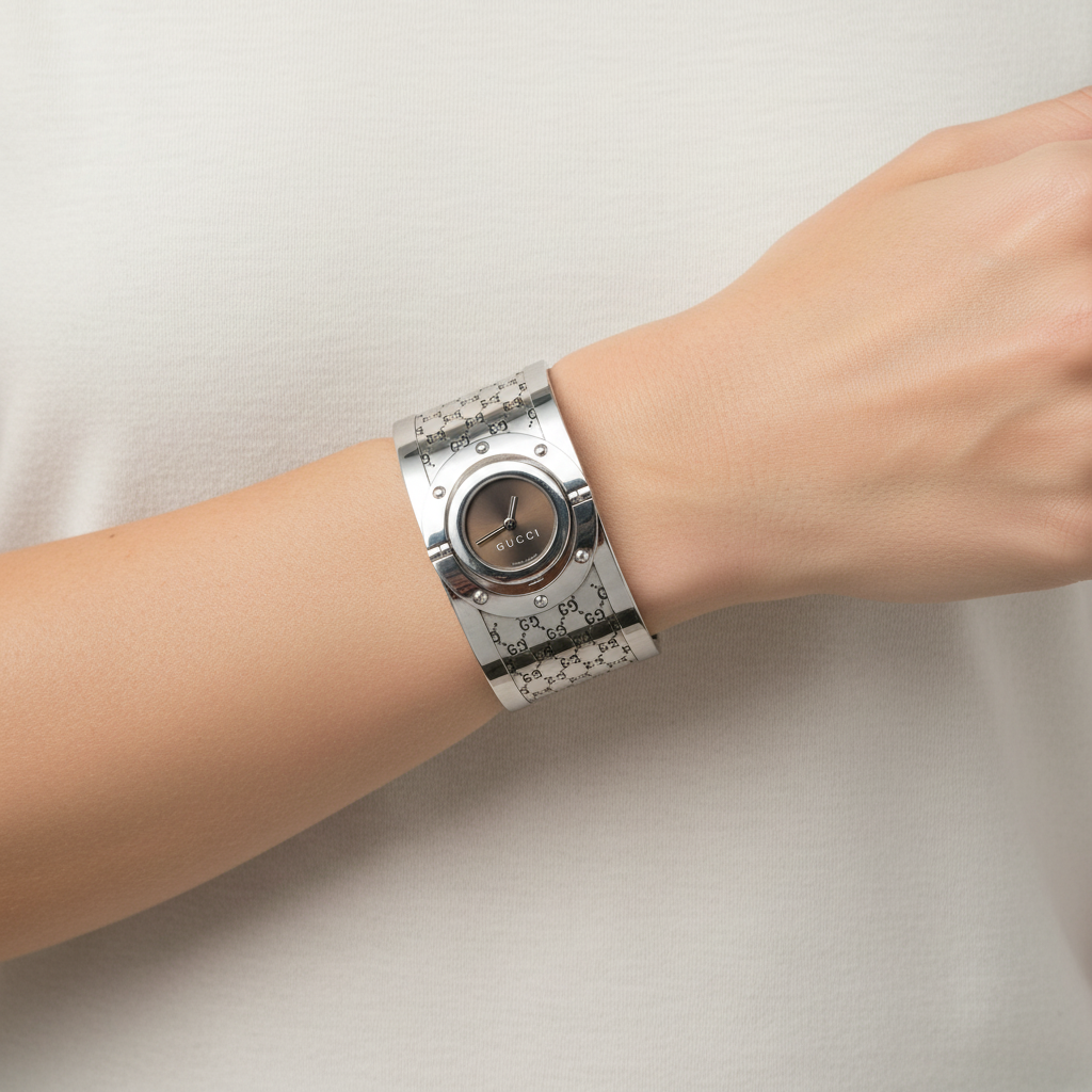 Gucci Wide Twirl Bangle Womens Wristwatch