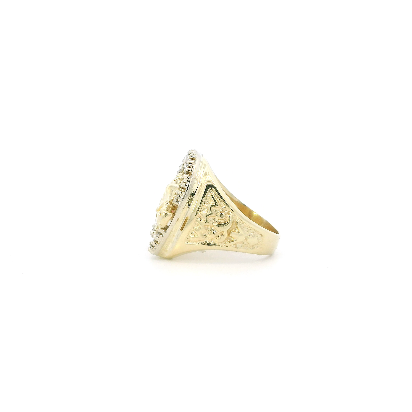 14K Yellow Gold Diamond Hose & Horseshoe Ring - 0.42ct