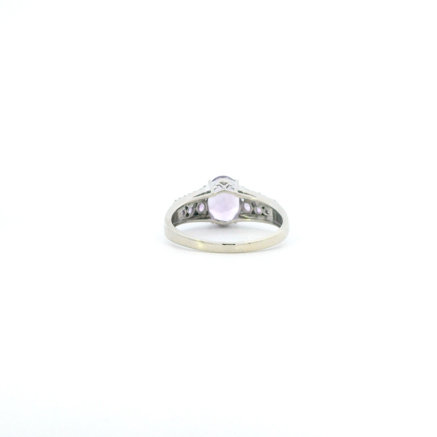 10K White Gold Amethyst Womens Ring