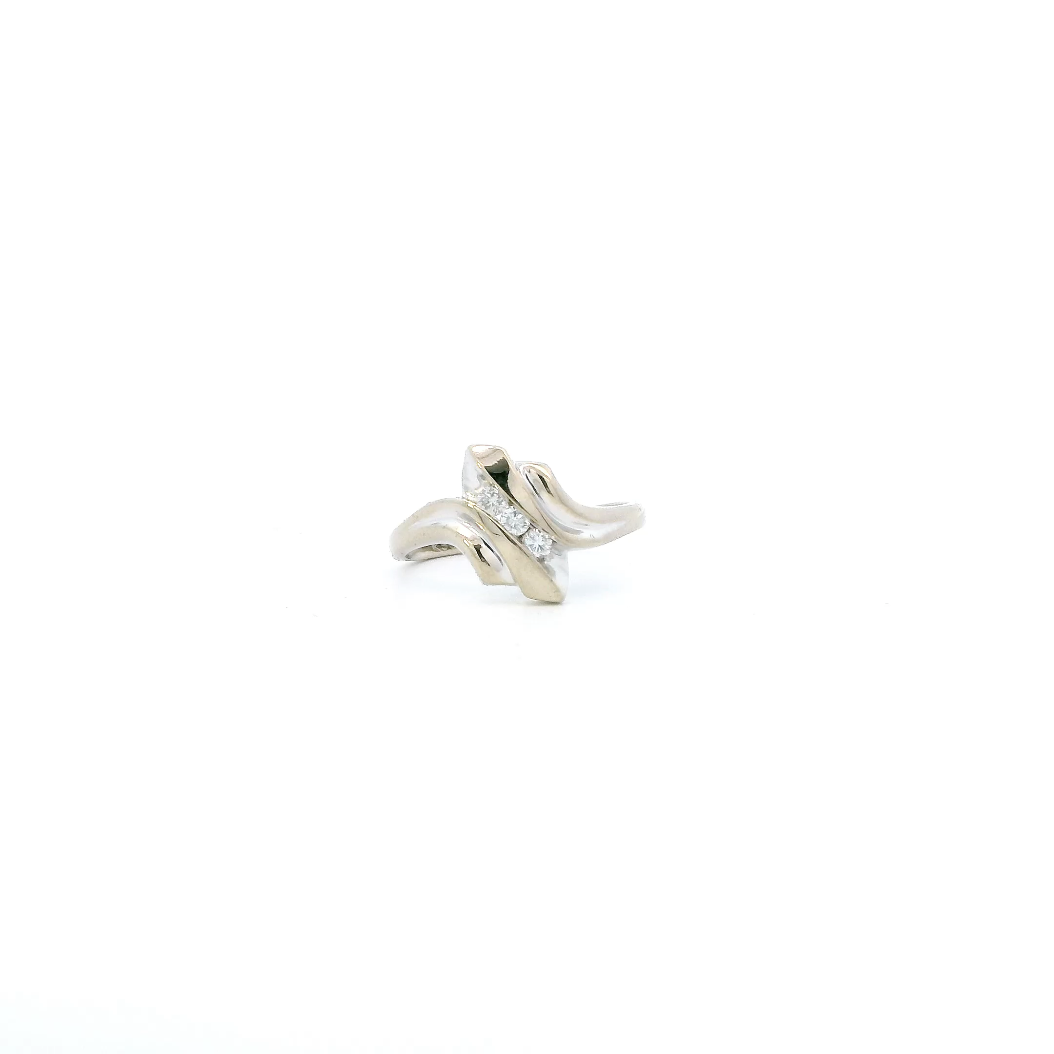 14K White Gold Diamond Womens Ring - 0.09ct