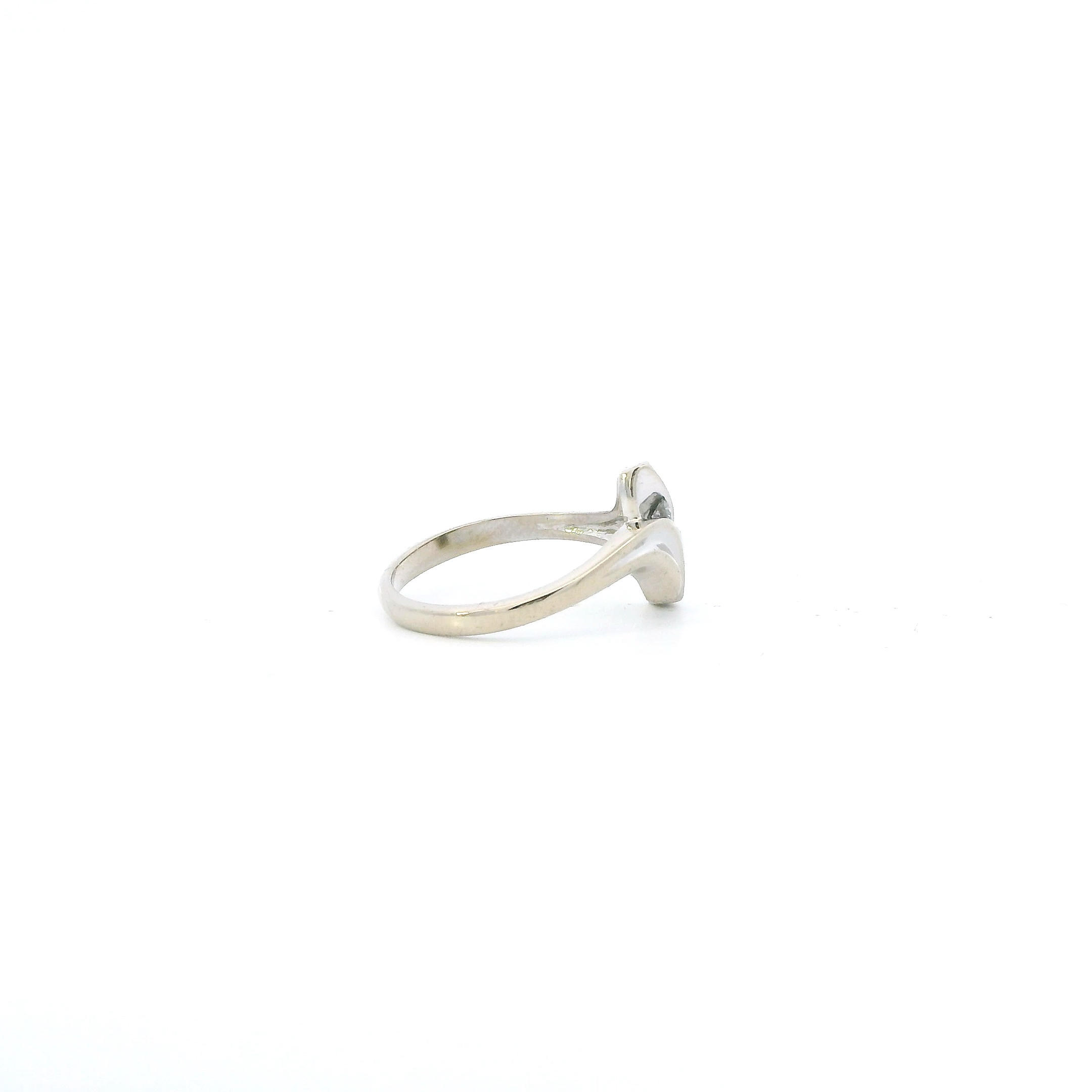 14K White Gold Diamond Womens Ring - 0.09ct