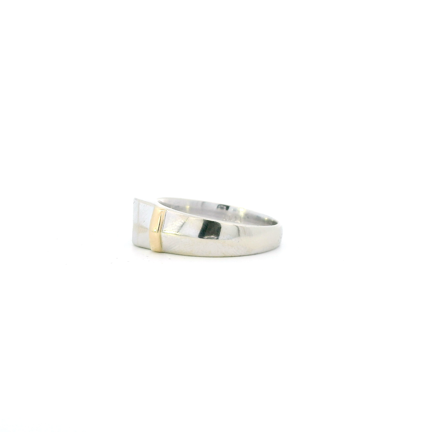 14K White & Yellow Gold Diamond Mens Ring - 0.20ct