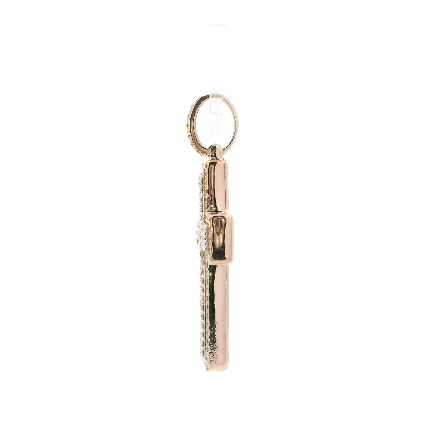 14K Rose Gold Diamond Cross Pendant - 1.60ct
