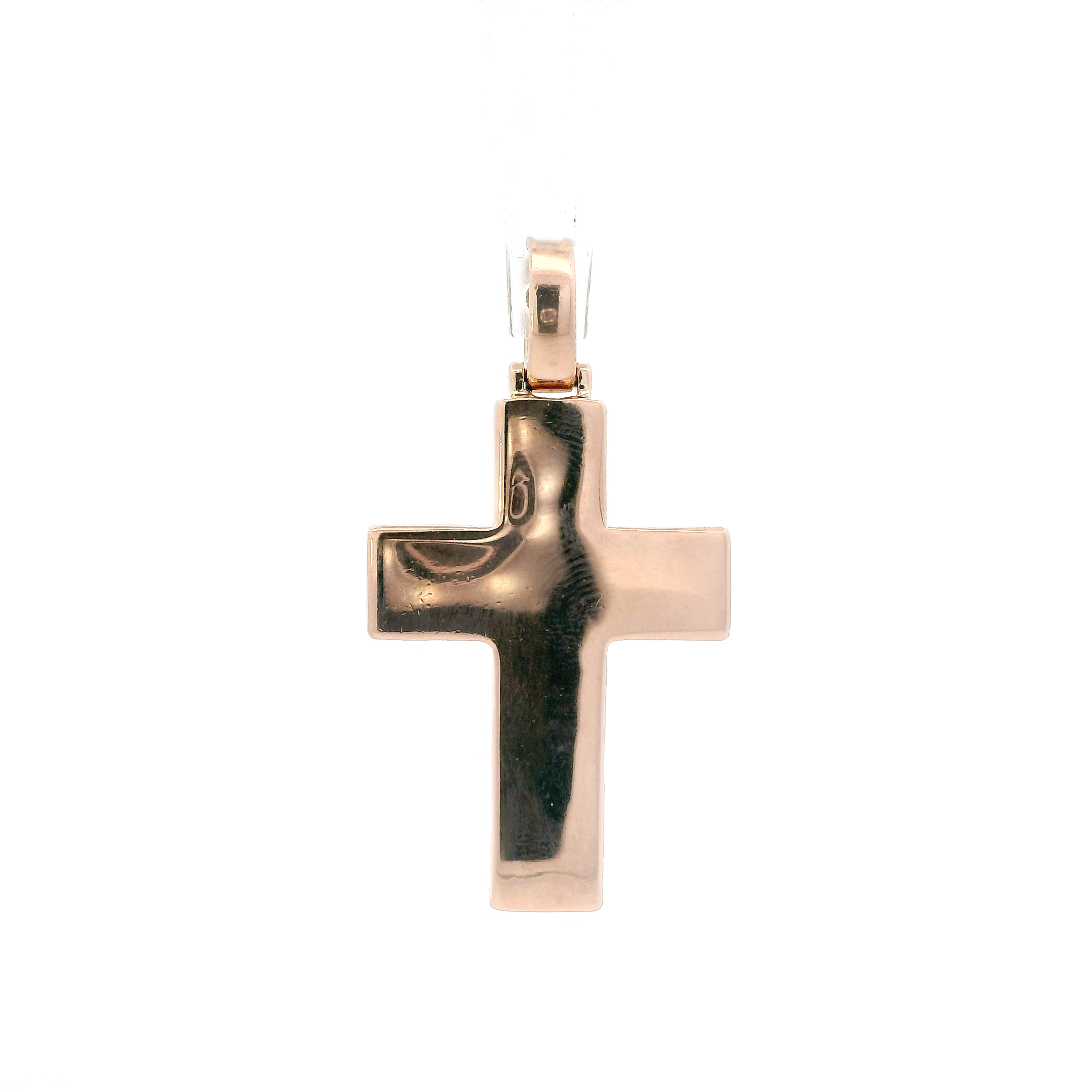 14K Rose Gold Diamond Cross Pendant - 1.60ct
