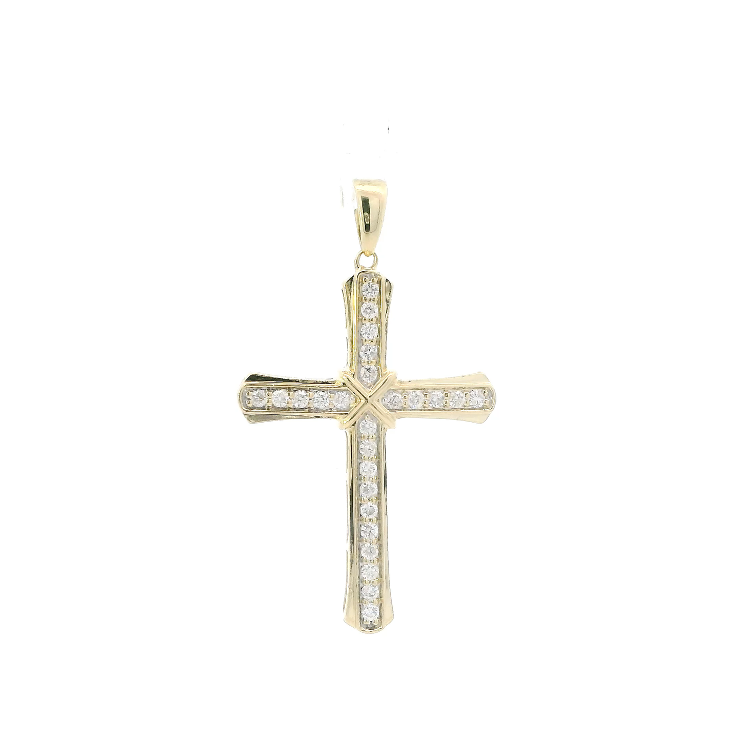 10K Yellow Gold Diamond Cross Pendant - 0.31ct