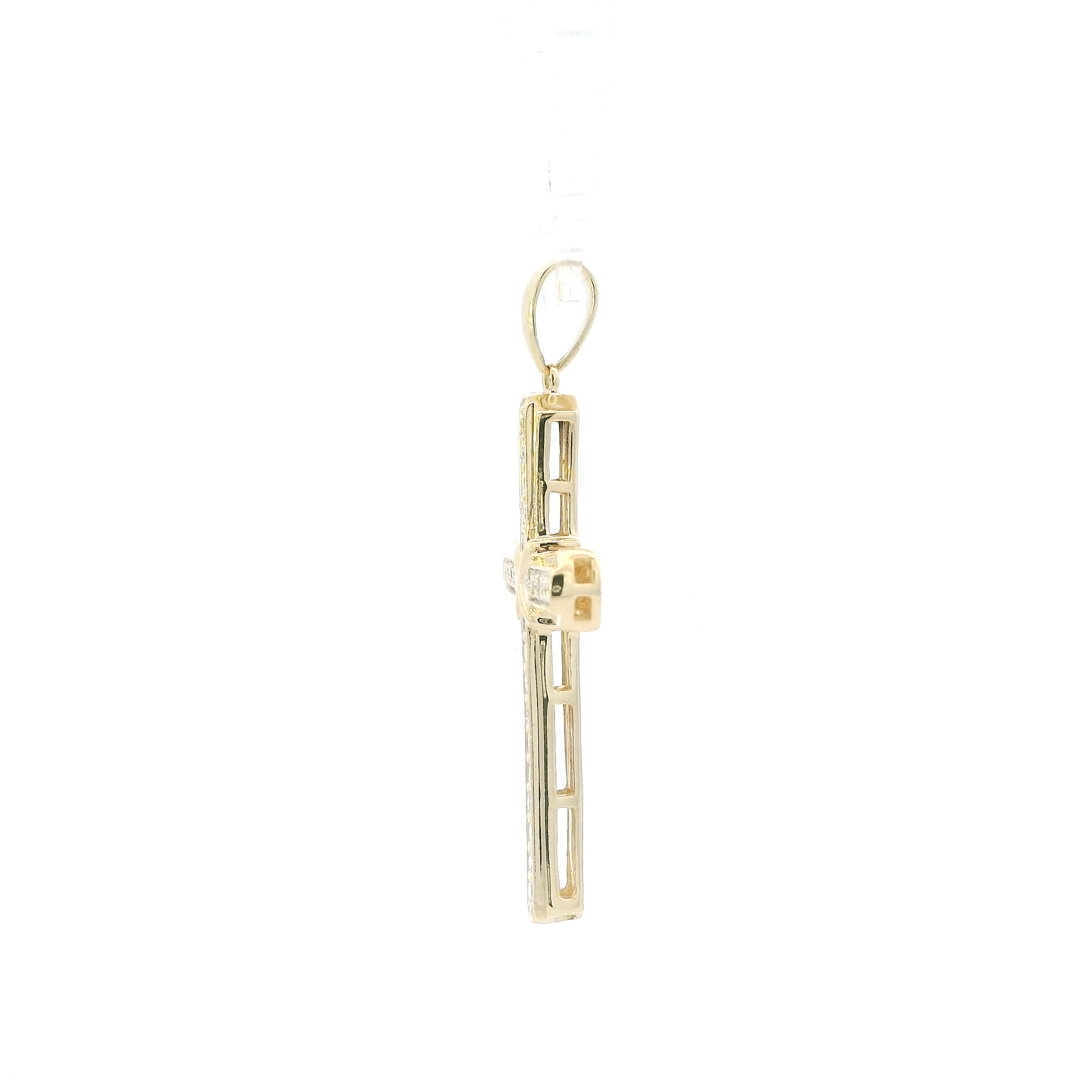10K Yellow Gold Diamond Cross Pendant - 0.31ct