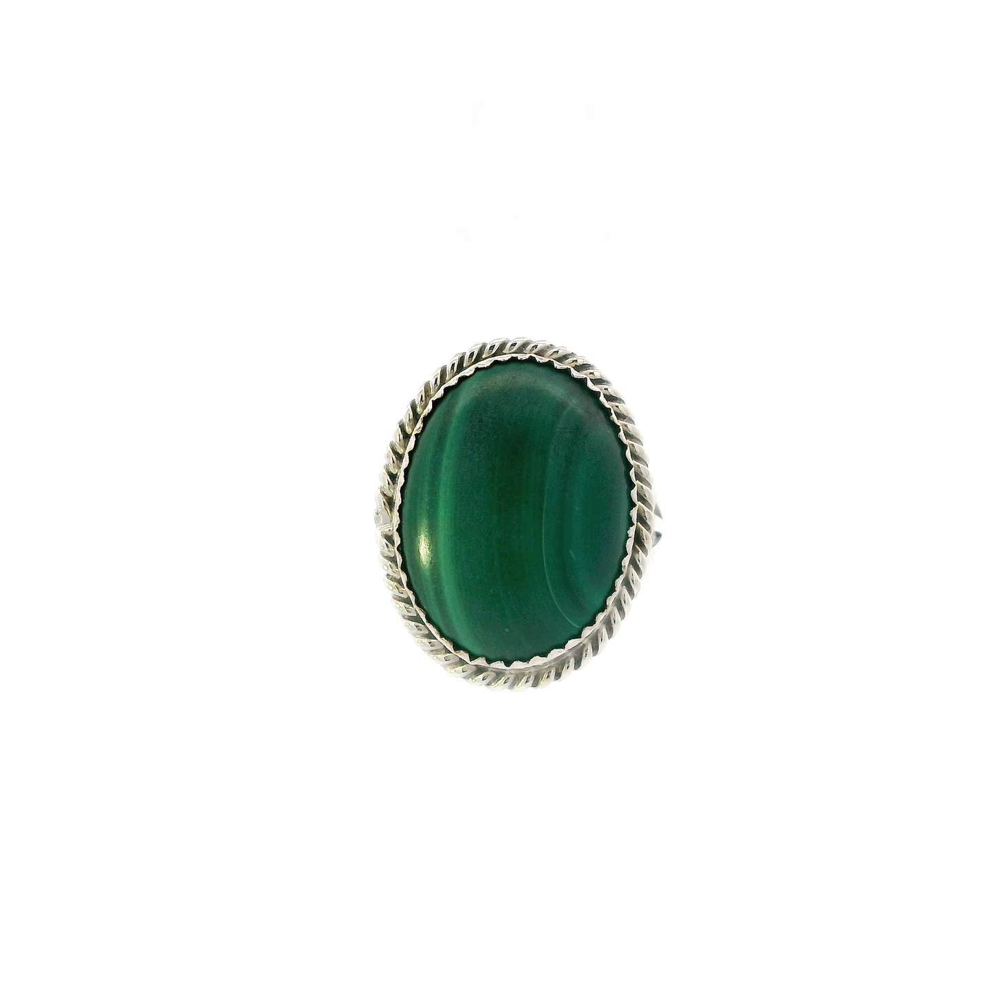 Sterling Silver Malachite Womens Ring Signed "B"