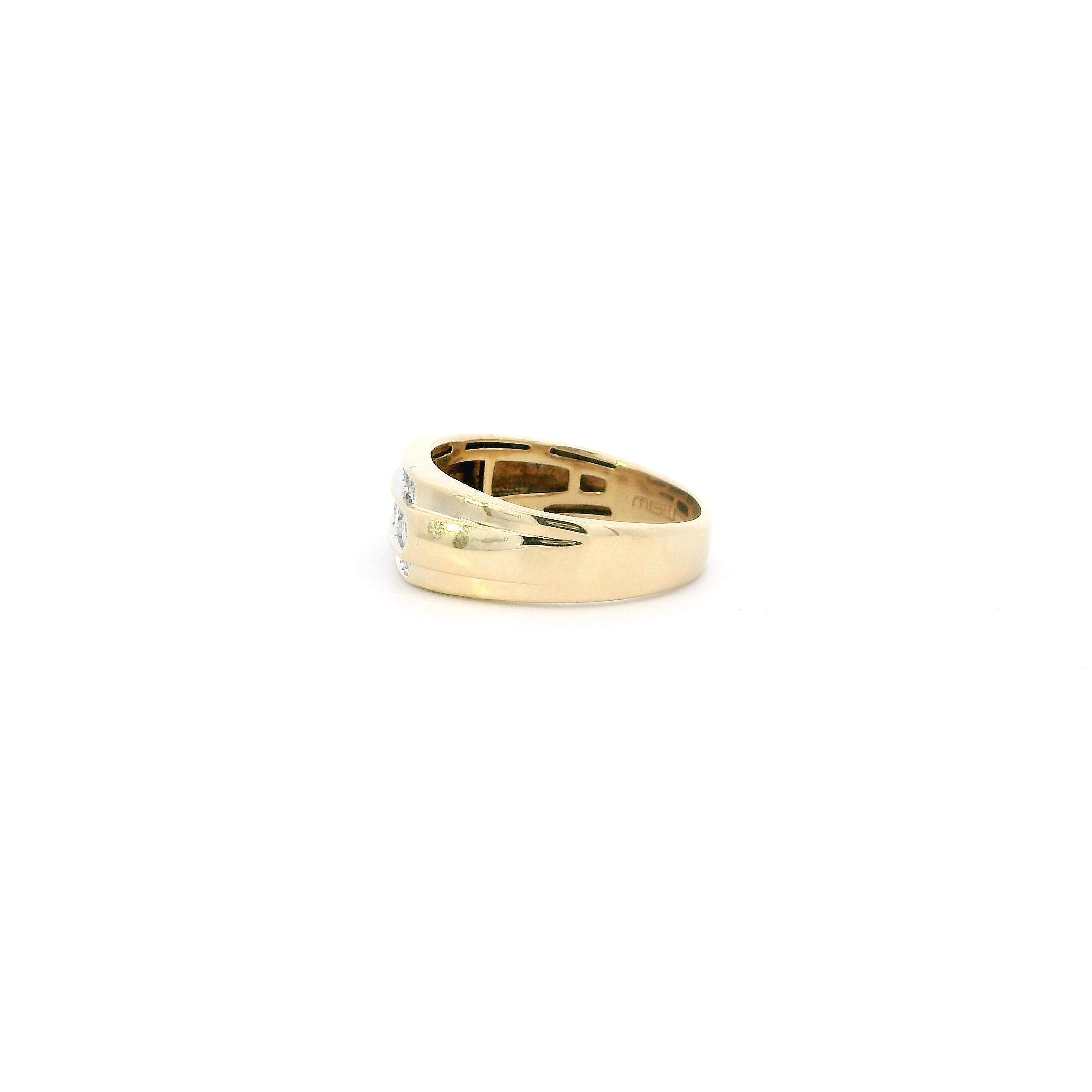 10K Yellow Gold Diamond Mens Ring - 0.59ct