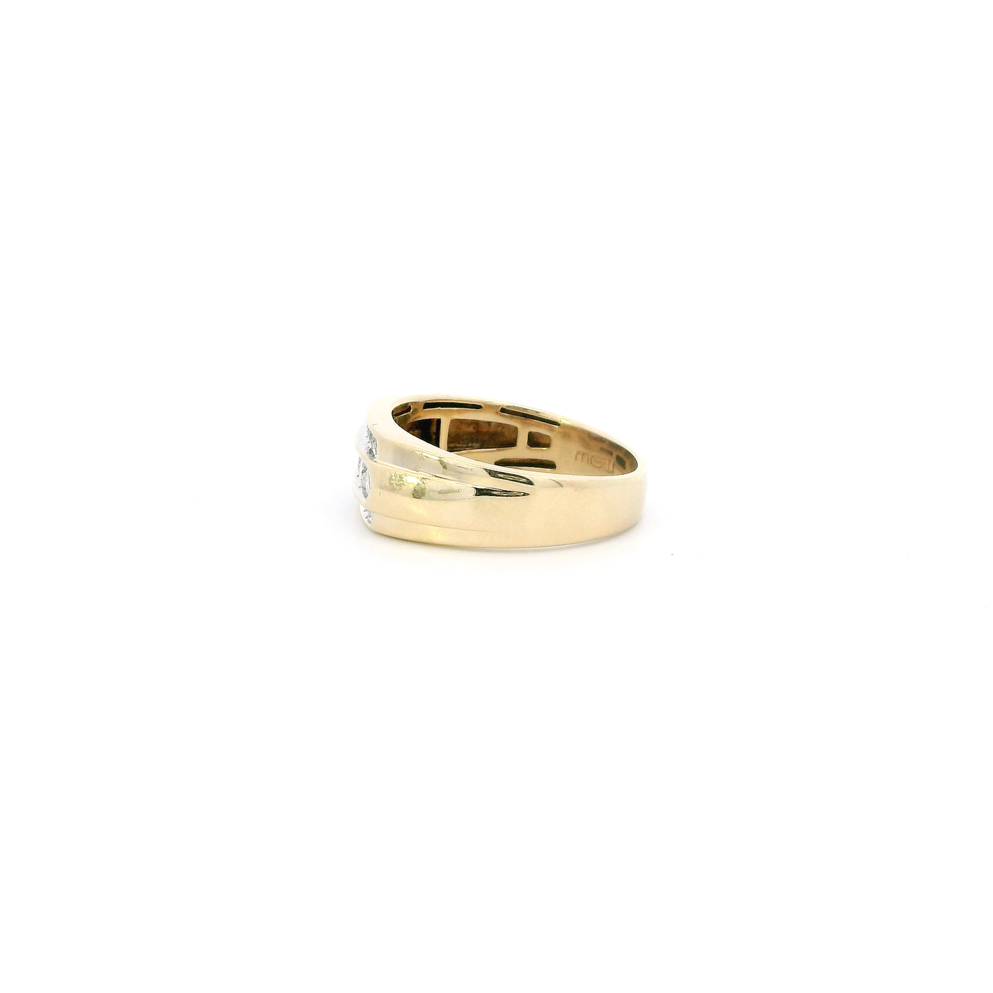10K Yellow Gold Diamond Mens Ring - 0.59ct
