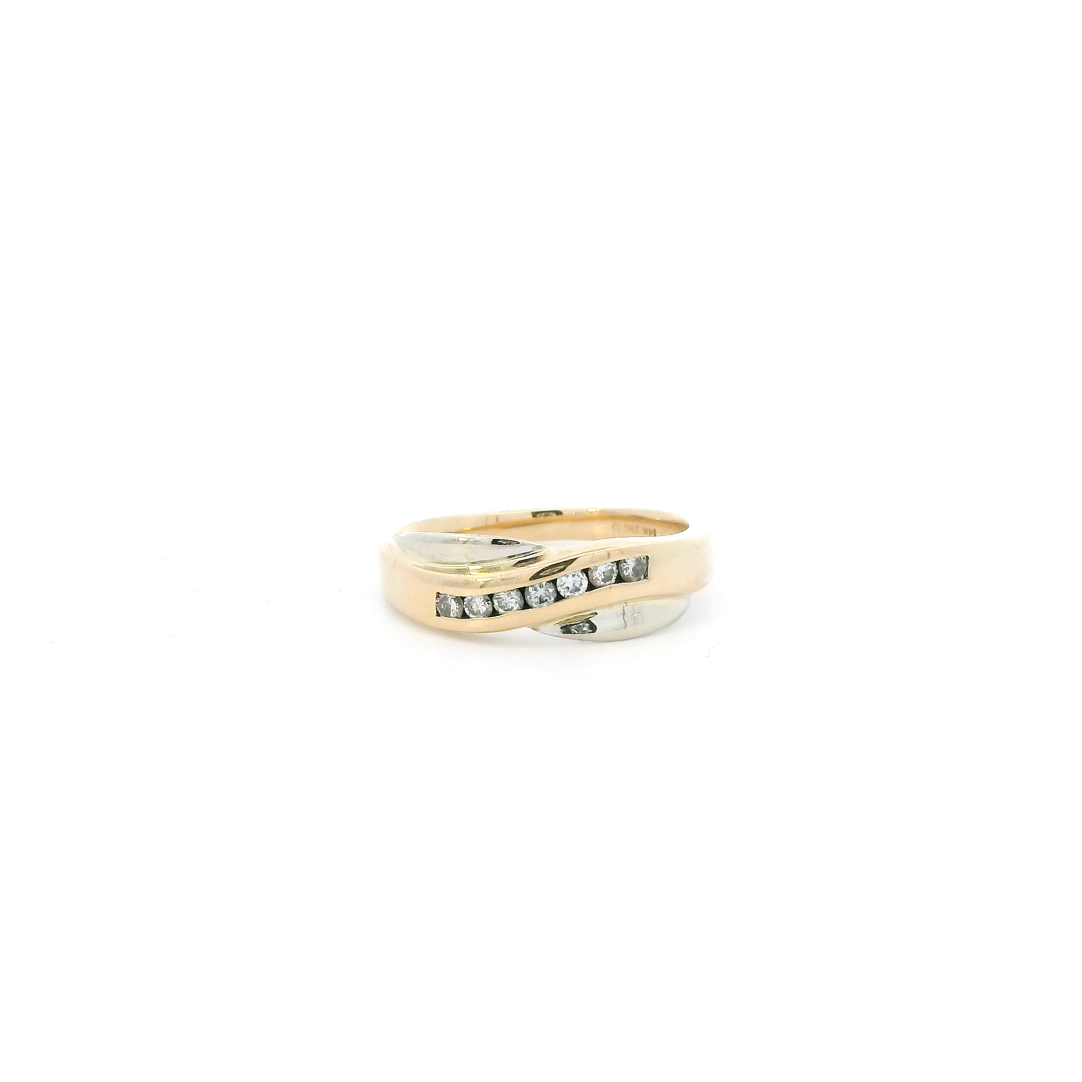 14K Yellow Gold Diamond Mens Ring - 0.21ct