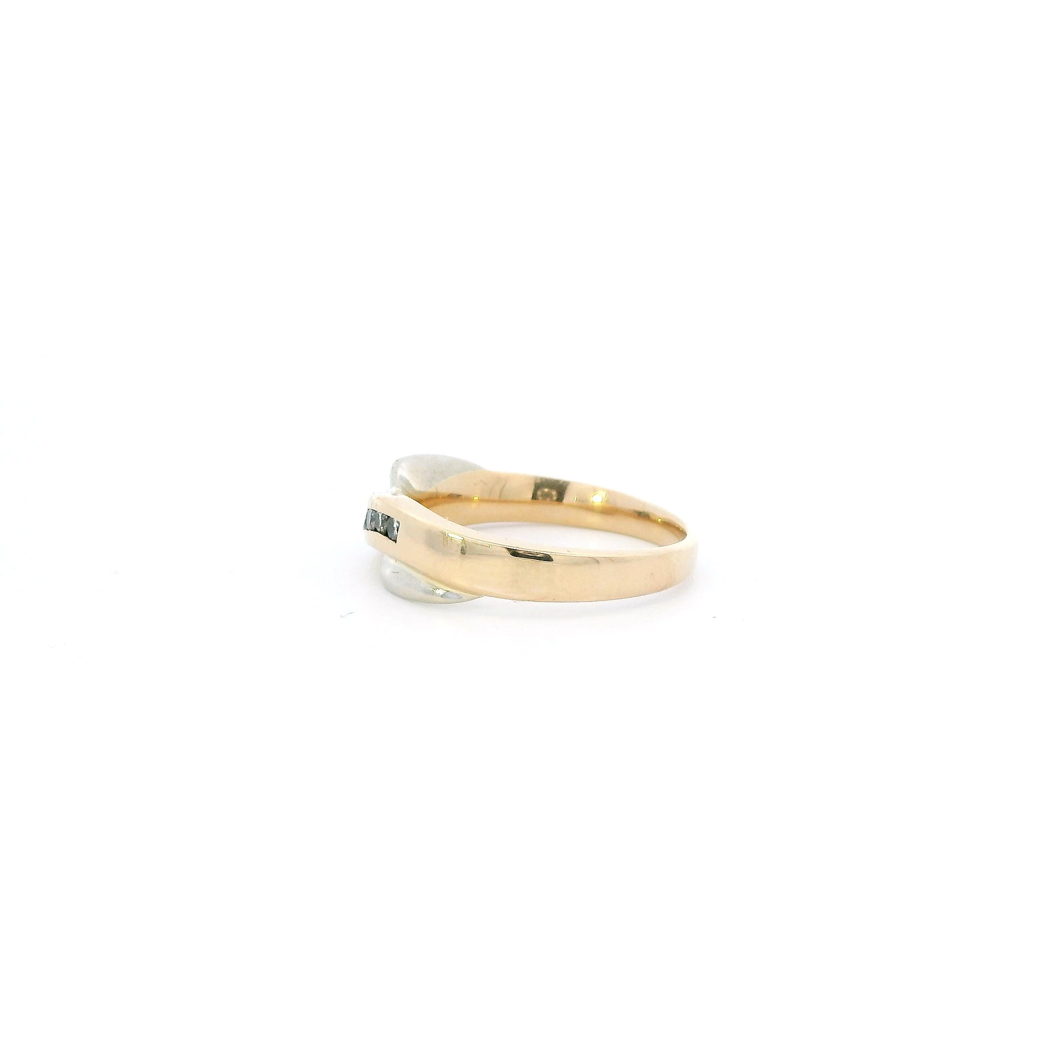 14K Yellow Gold Diamond Mens Ring - 0.21ct