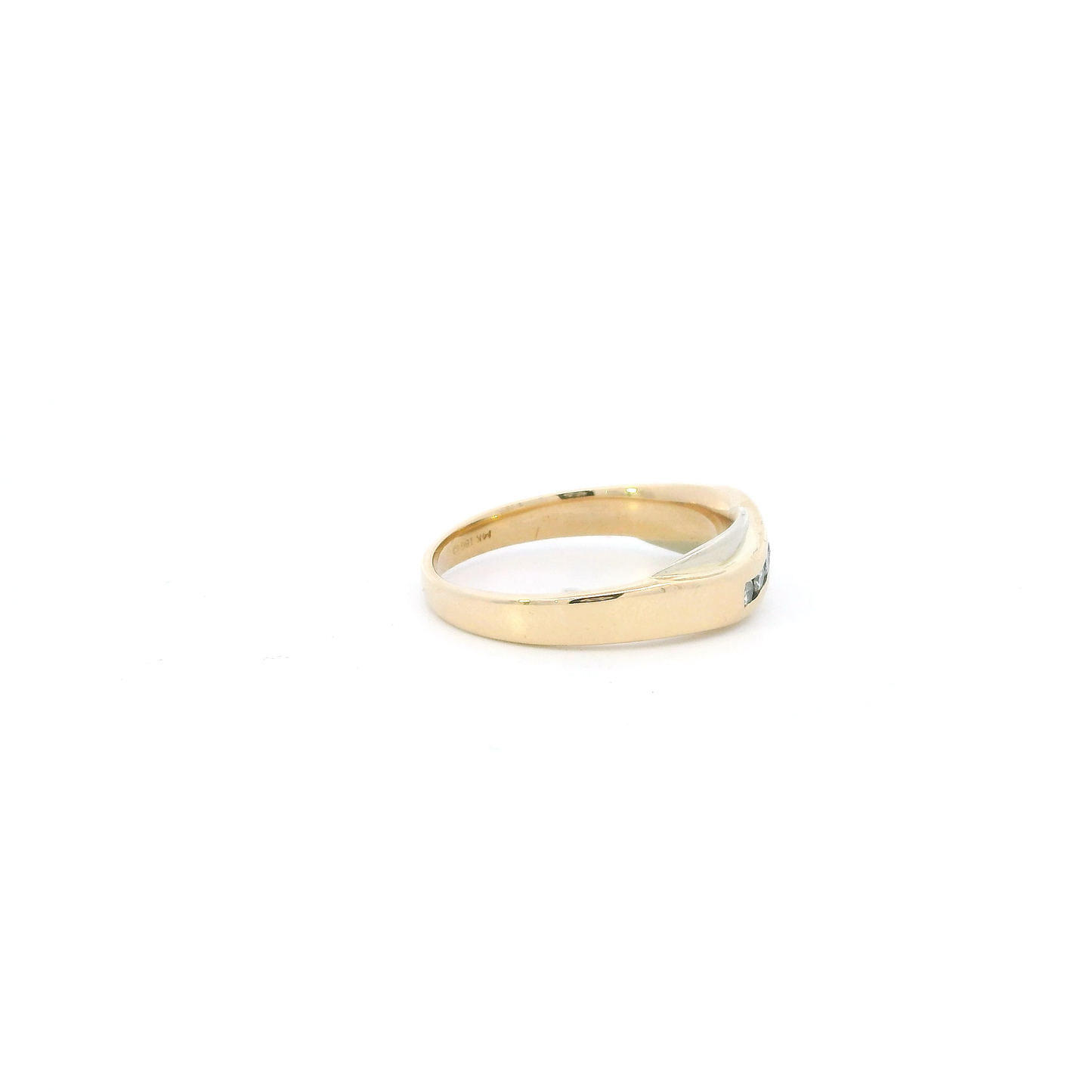 14K Yellow Gold Diamond Mens Ring - 0.21ct