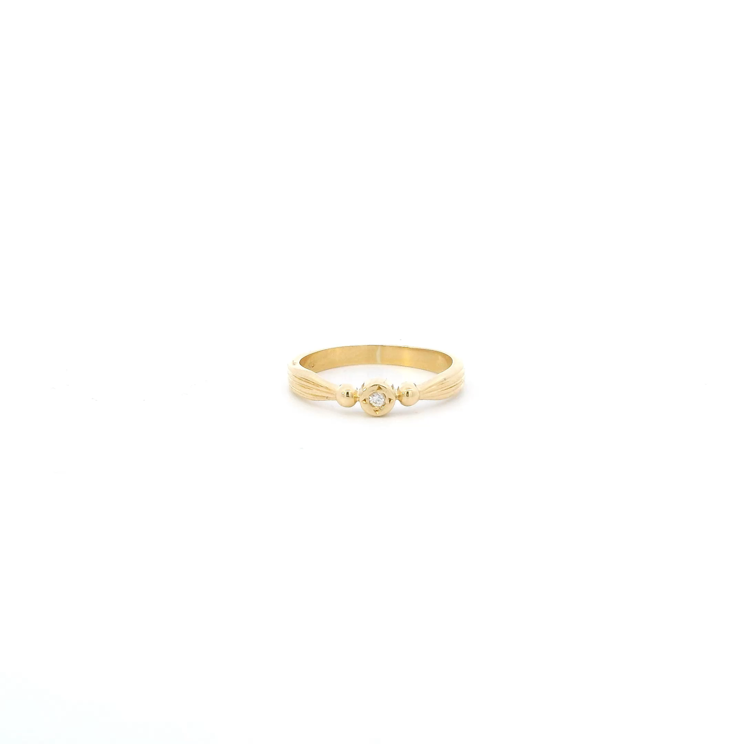 18K Yellow Gold Diamond Womens Ring - 0.02ct
