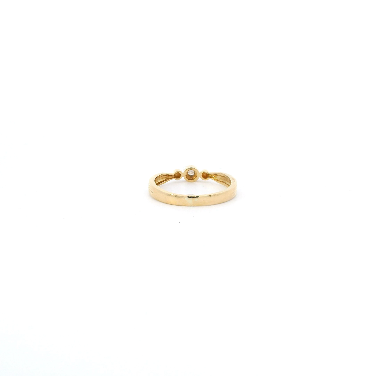 18K Yellow Gold Diamond Womens Ring - 0.02ct