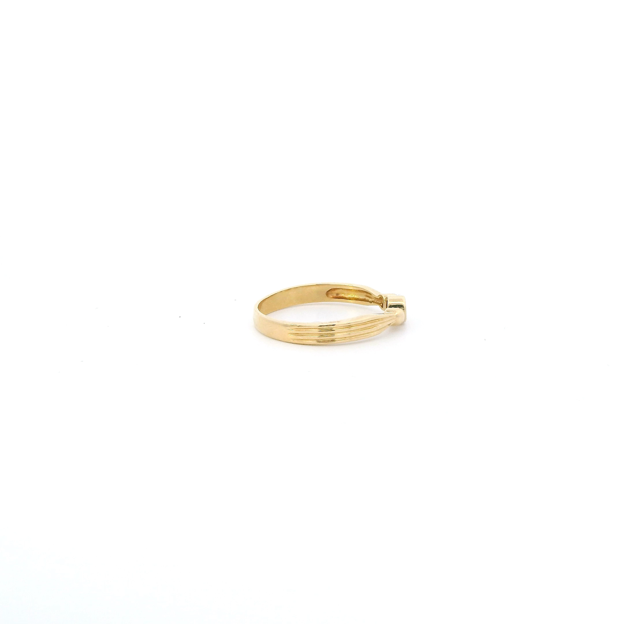 18K Yellow Gold Diamond Womens Ring - 0.02ct