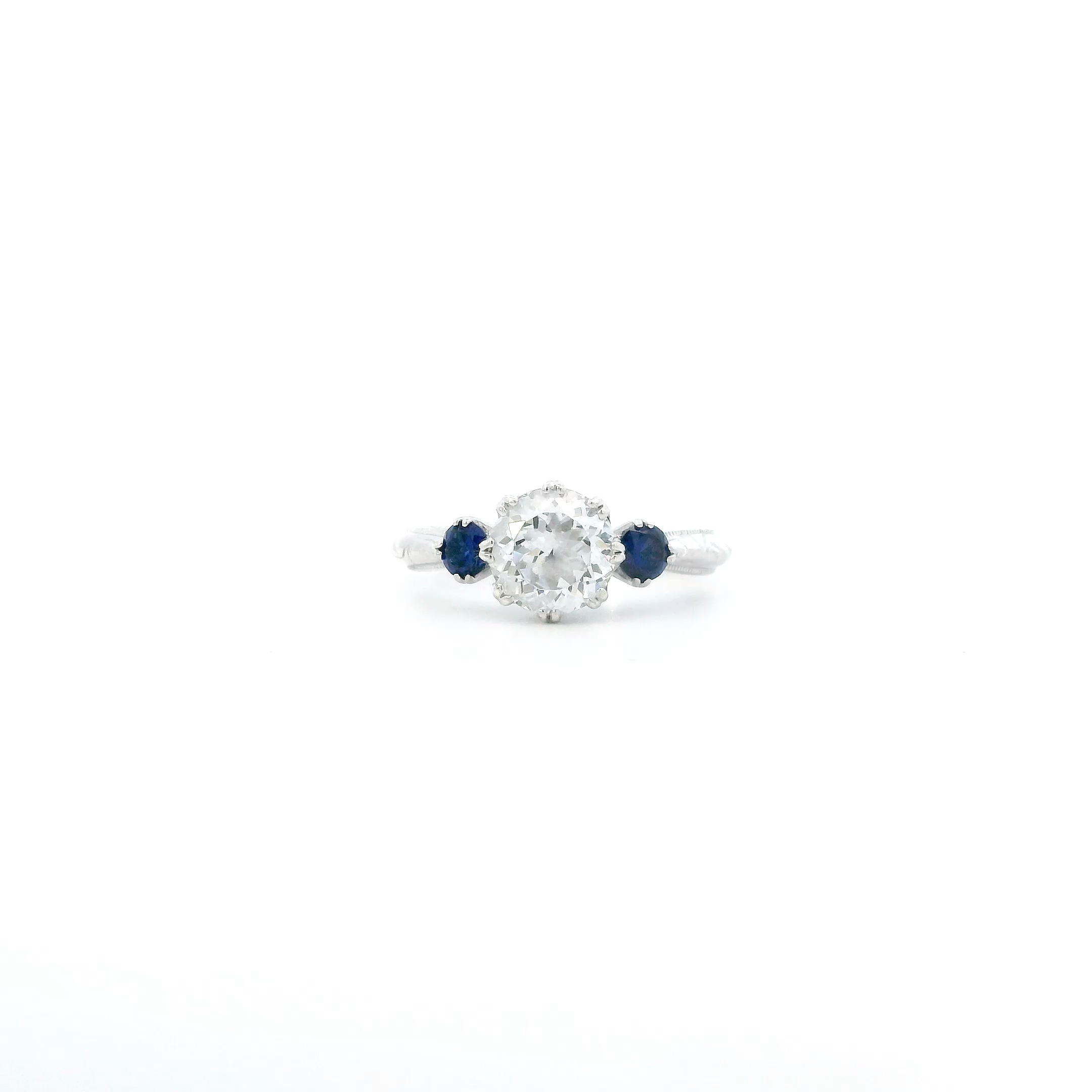 Sterling Silver Tacori Cz & Sapphire Womens Ring