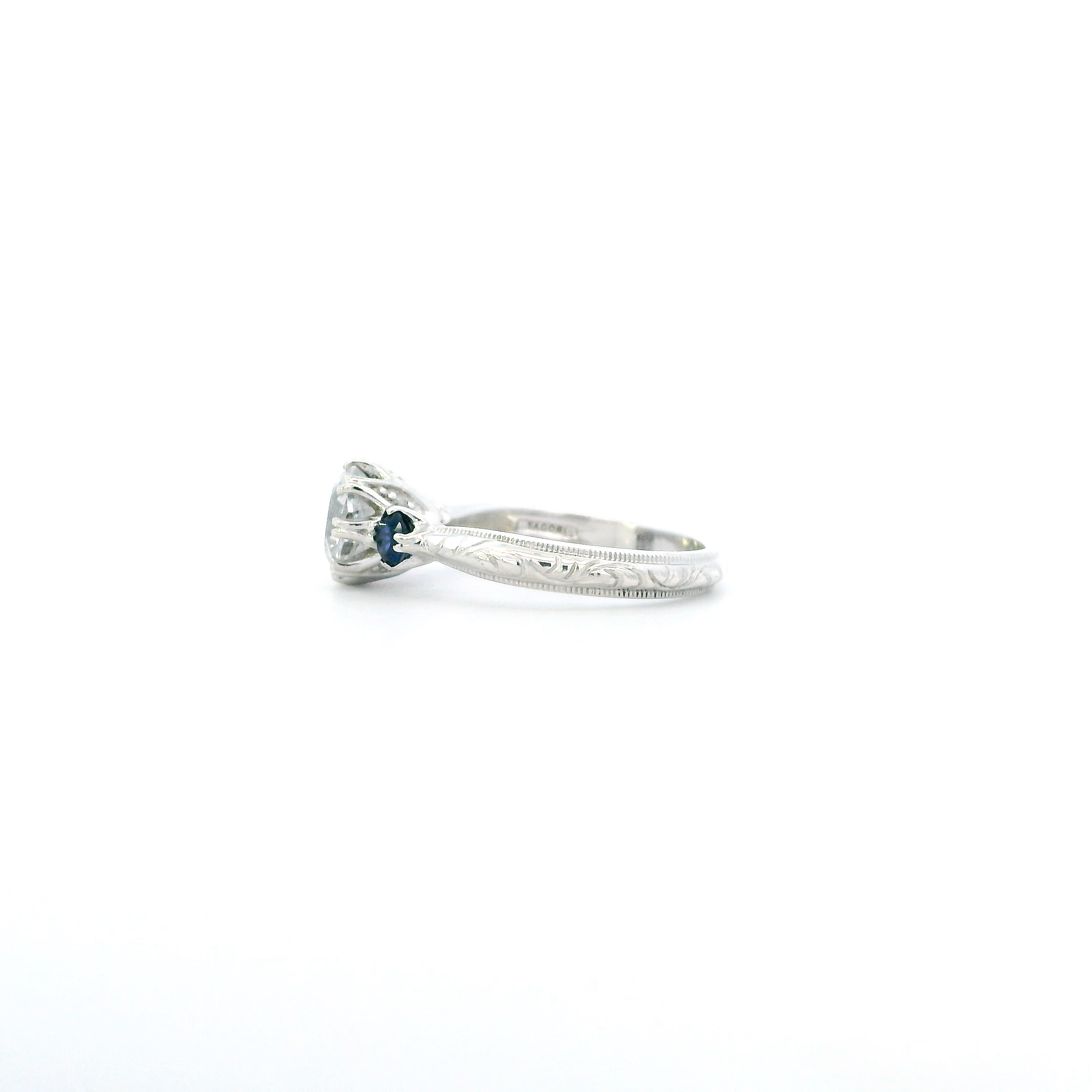 Sterling Silver Tacori Cz & Sapphire Womens Ring