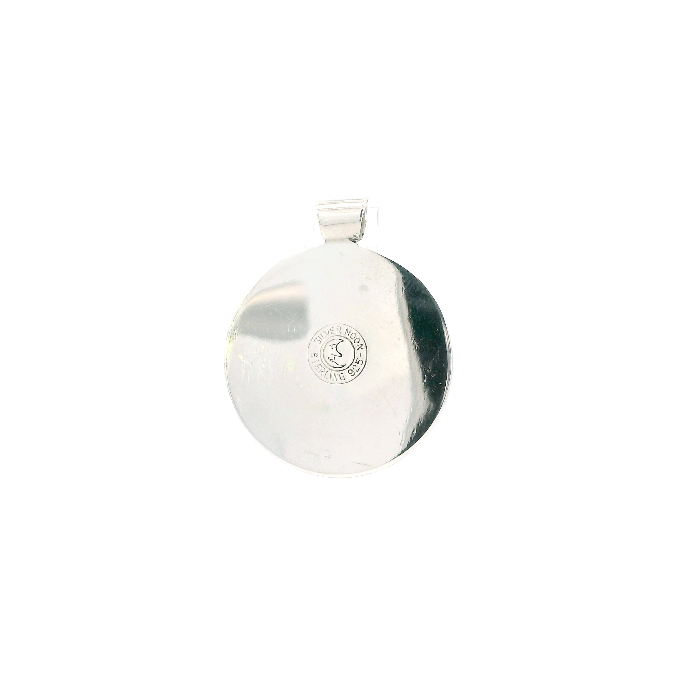 Silver Moon Star Of David Pendant