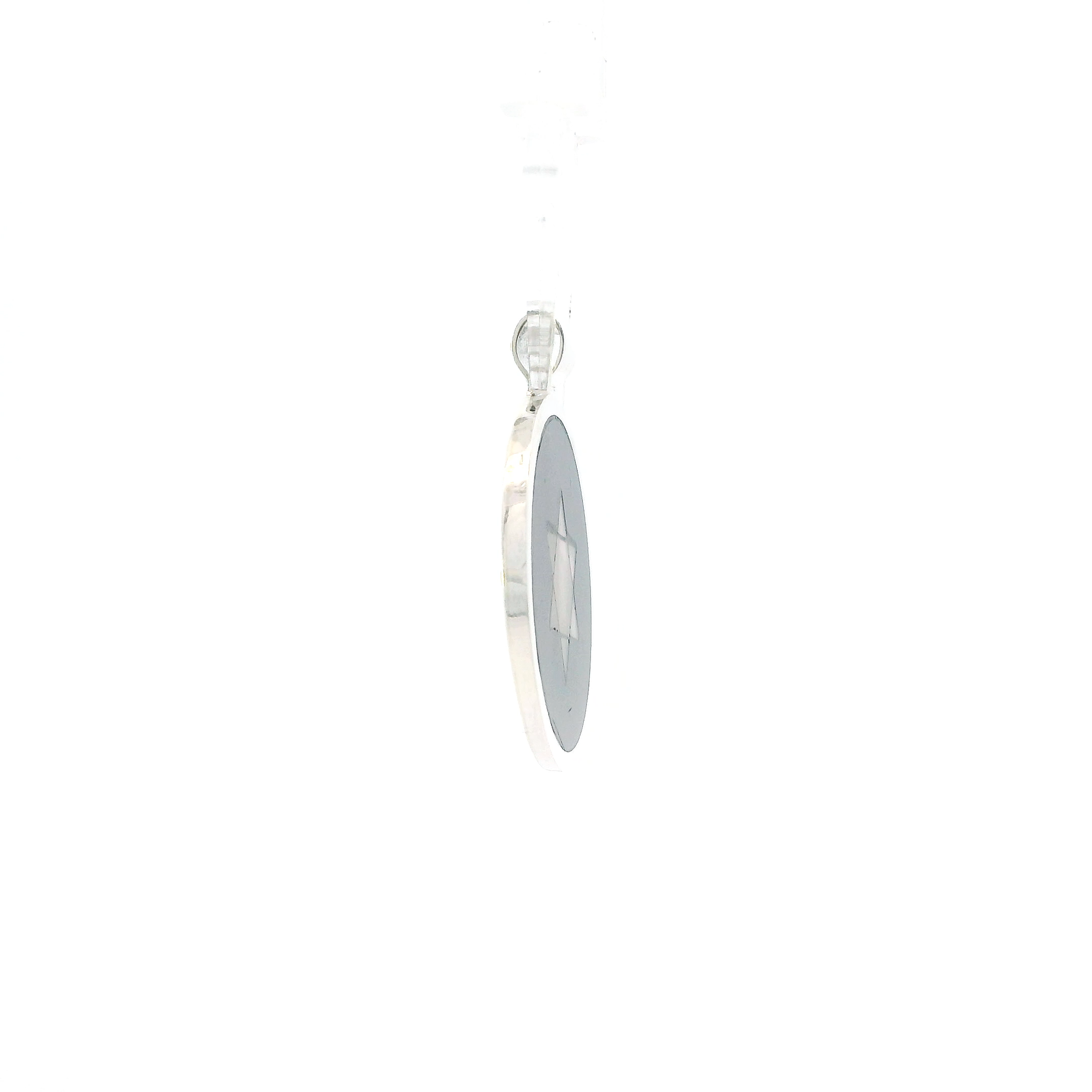 Silver Moon Star Of David Pendant